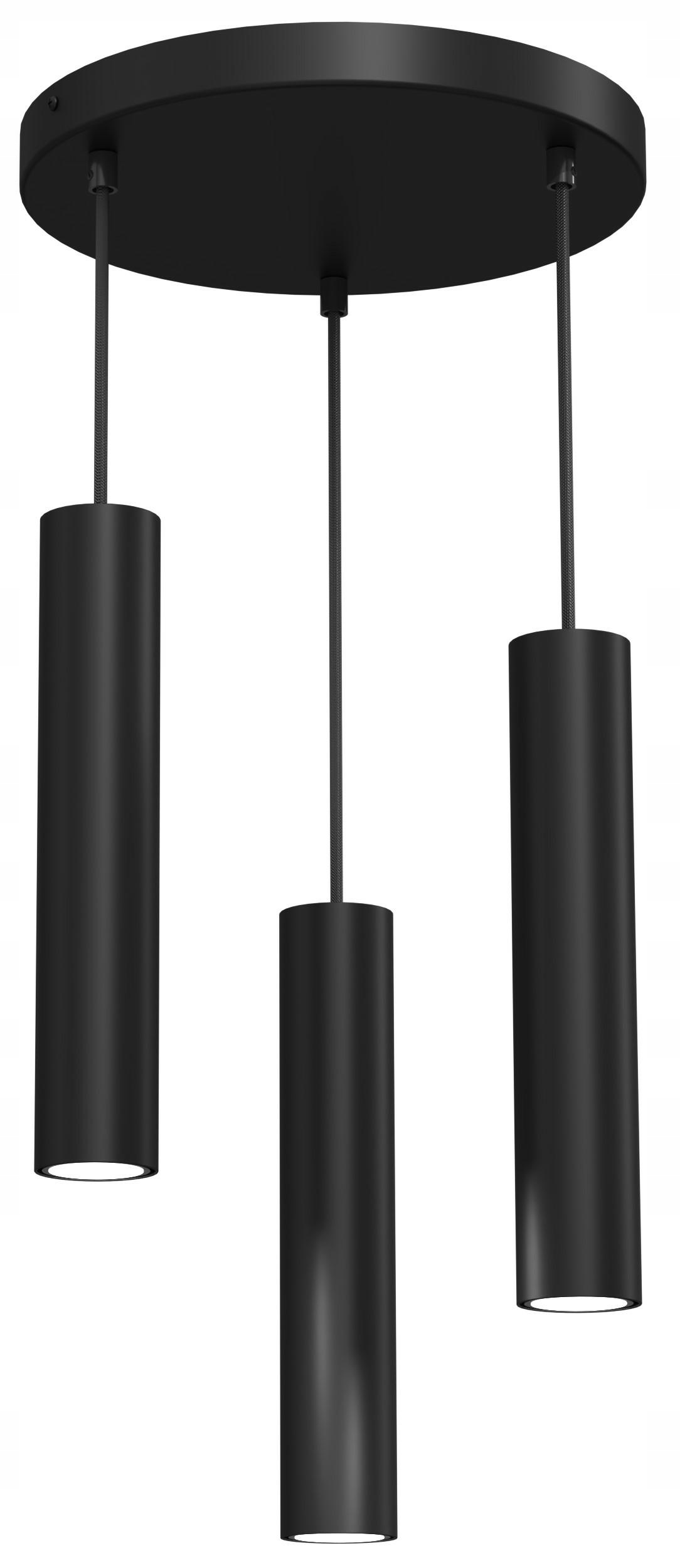 Závesná lampa Raito čierna 3xGU10 Stropné Svietidlo závesné tuby do obývacej izby nad ostrovčekom