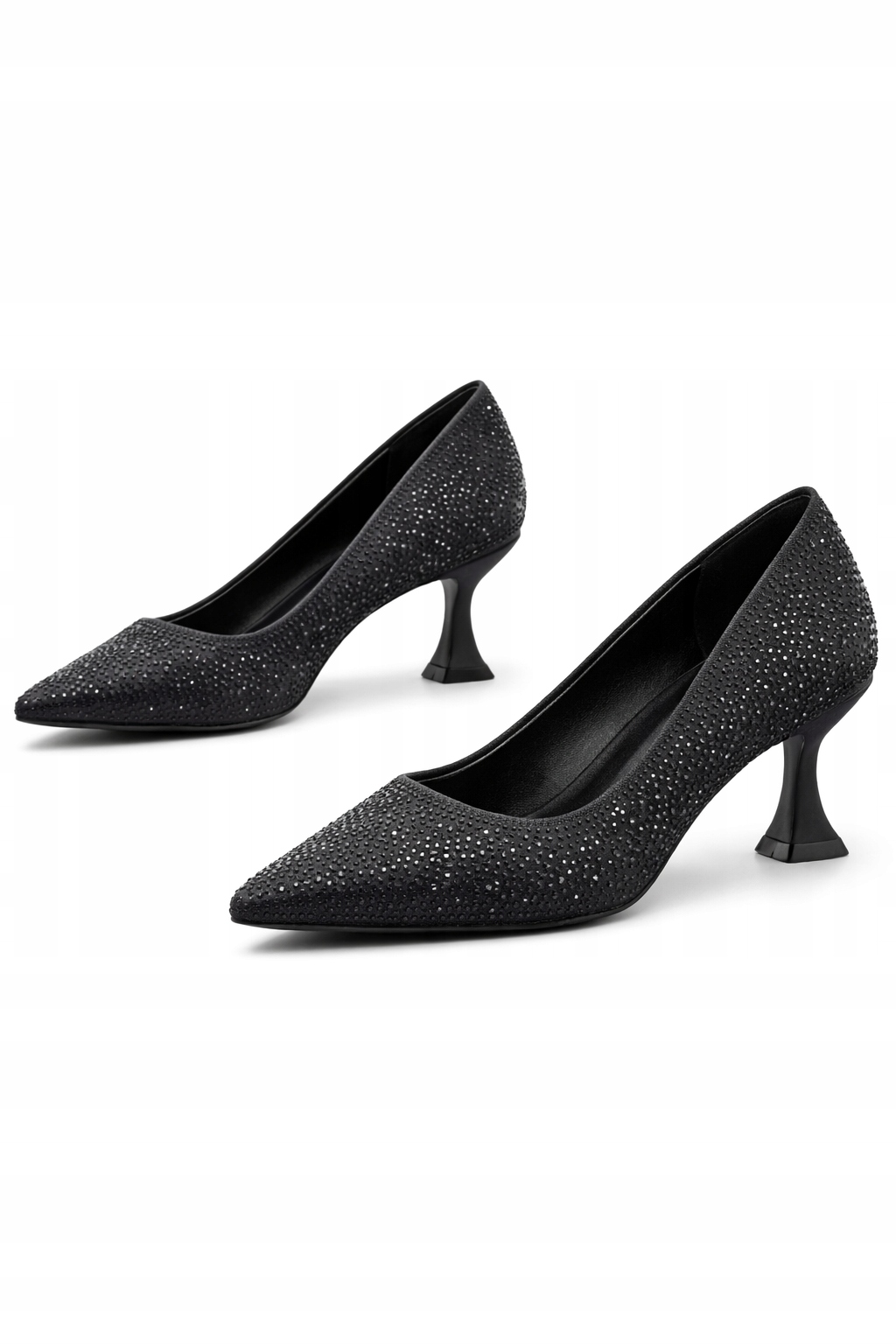 Bianco Lodičky S Černými Zirkony Na Podpatku 38 I_a