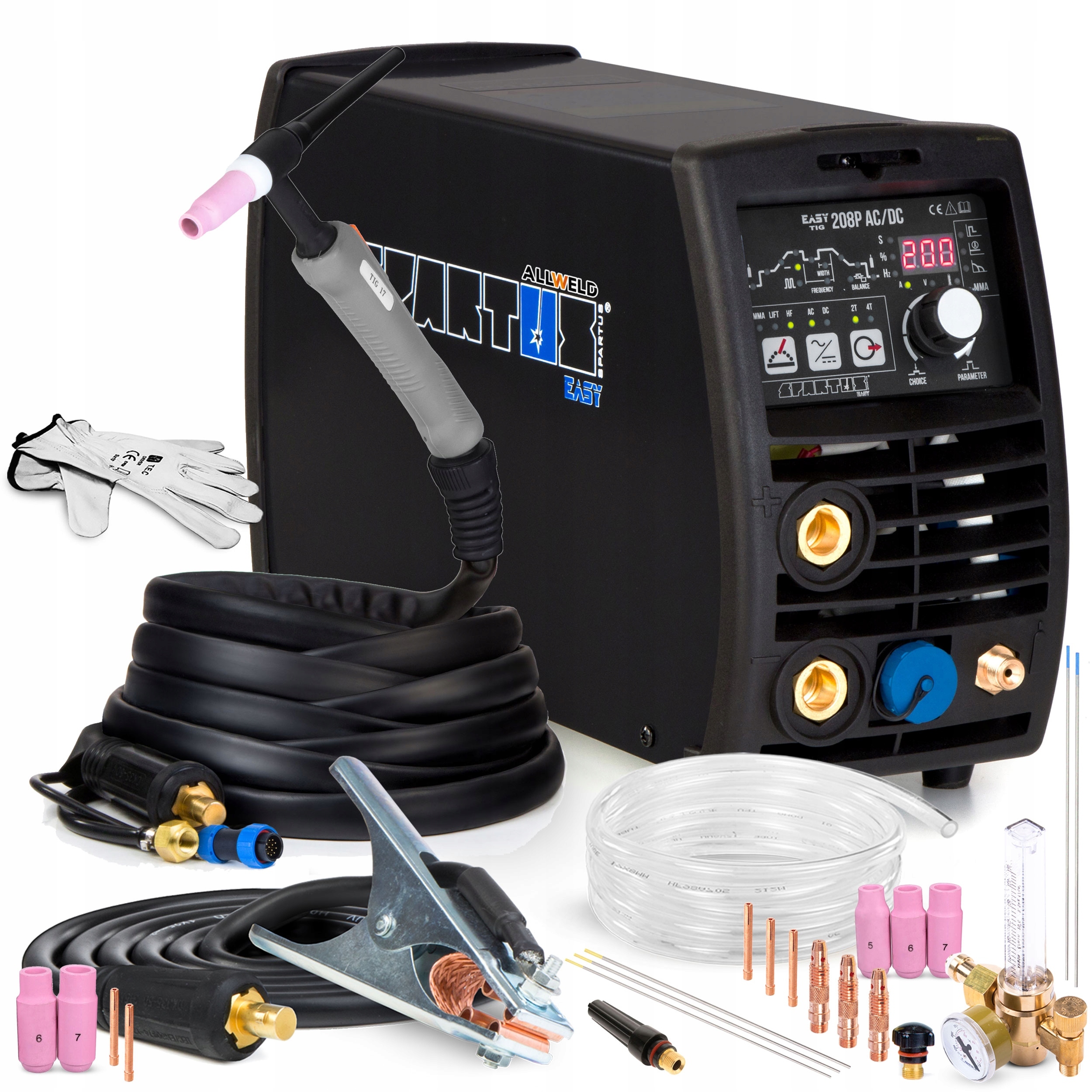 Tig Ac DC Spartus Easy 208P Mma Puls 200A 230V Hliník Hf Lift