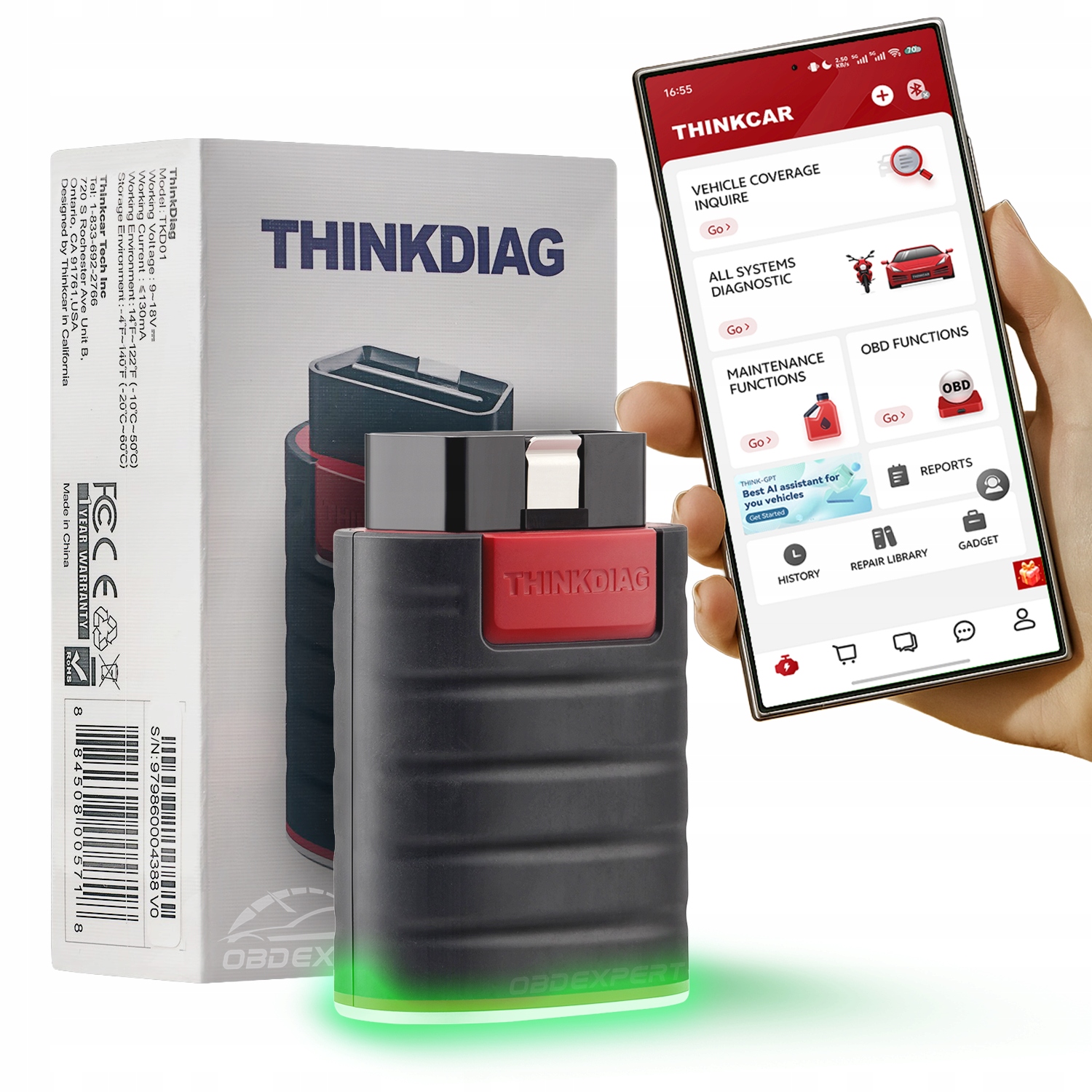Thinkdiag OBD2 Diagnostický Tester Kódovanie Celý Systém j.PL