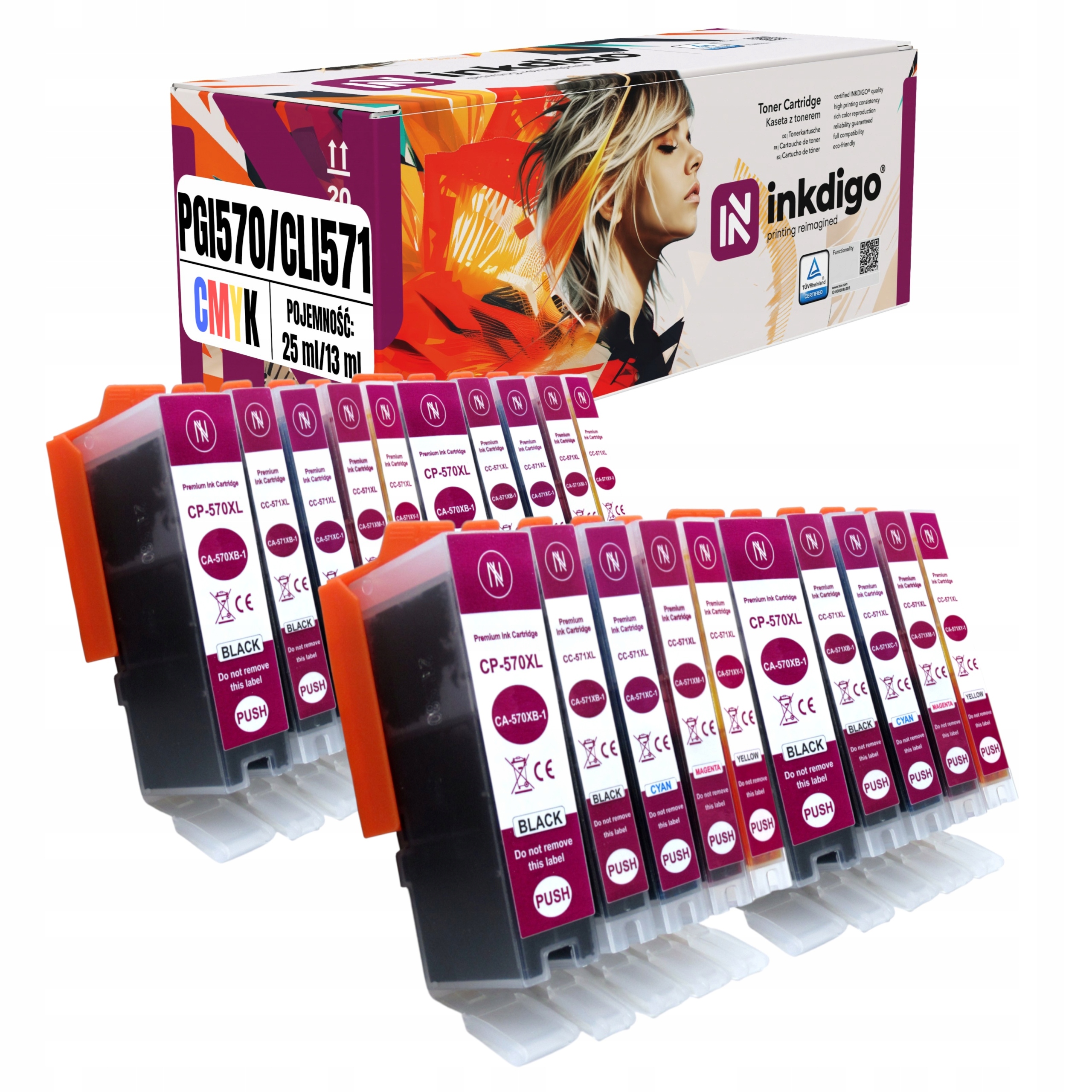 Sada 20 x inkoustů pro Canon Pixma Mg 5750 7750 6850