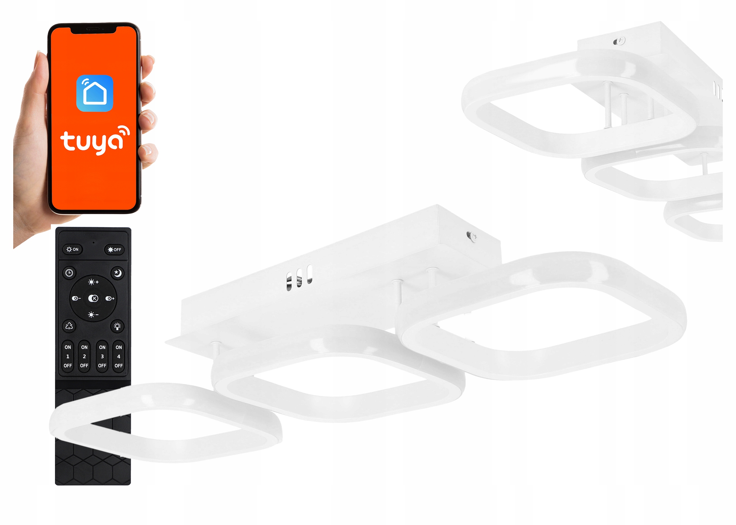 stropní svítidlo Led závěsná stropní svítidlo lustr 66W Tuya aplikace 3 barvy dálkový ovladač