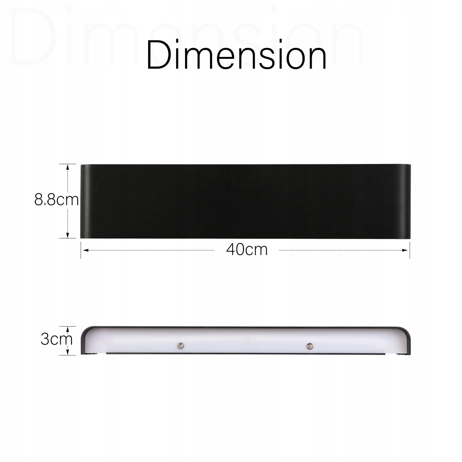 LIGHTESS Lampa Ścienna LED 18W Czarna 40CM Do Salonu i Sypialni IP44 — miniatura 6