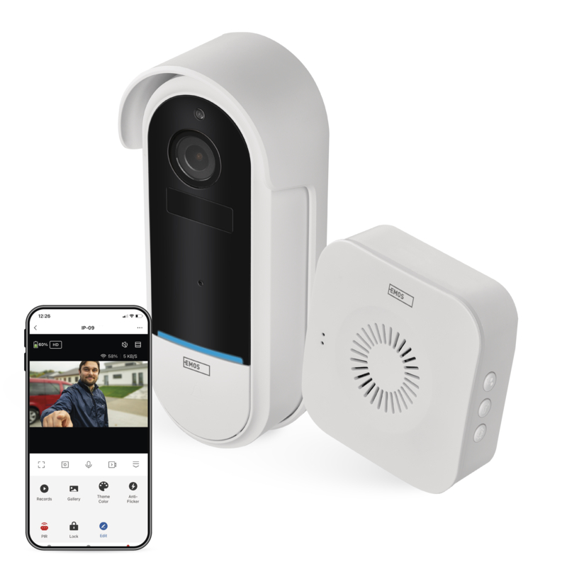 Умный видео дверной звонок EMOS GoSmart IP-15S с Wi - Fi, аккумулятор, tuya