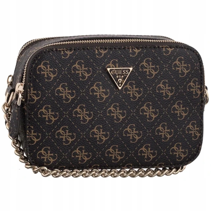 Malá dámská kabelka Guess Noelle II Crossbody HWQG96 Brown Logo Černá
