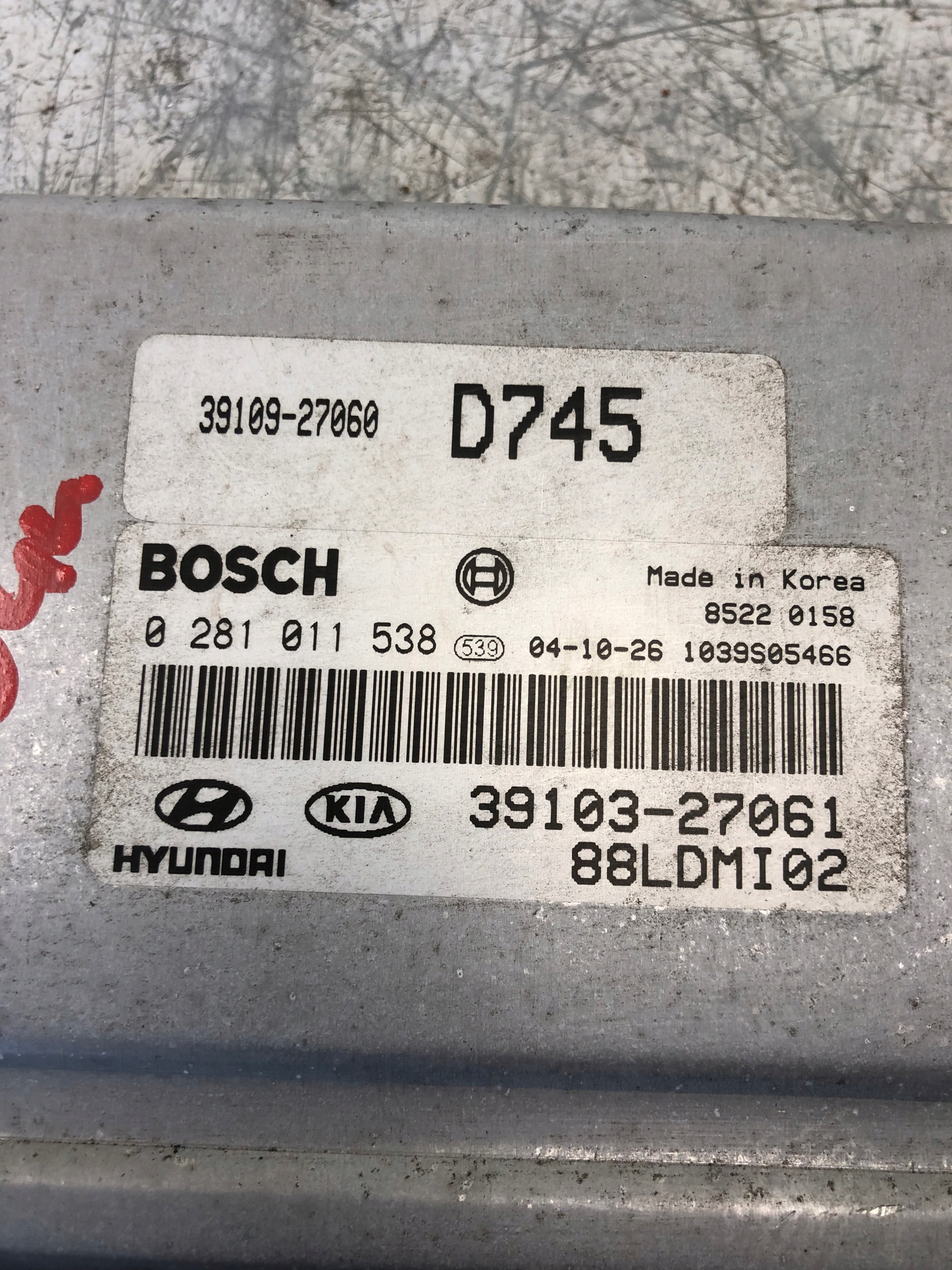 computer motore KIA CERATO 39103-27061