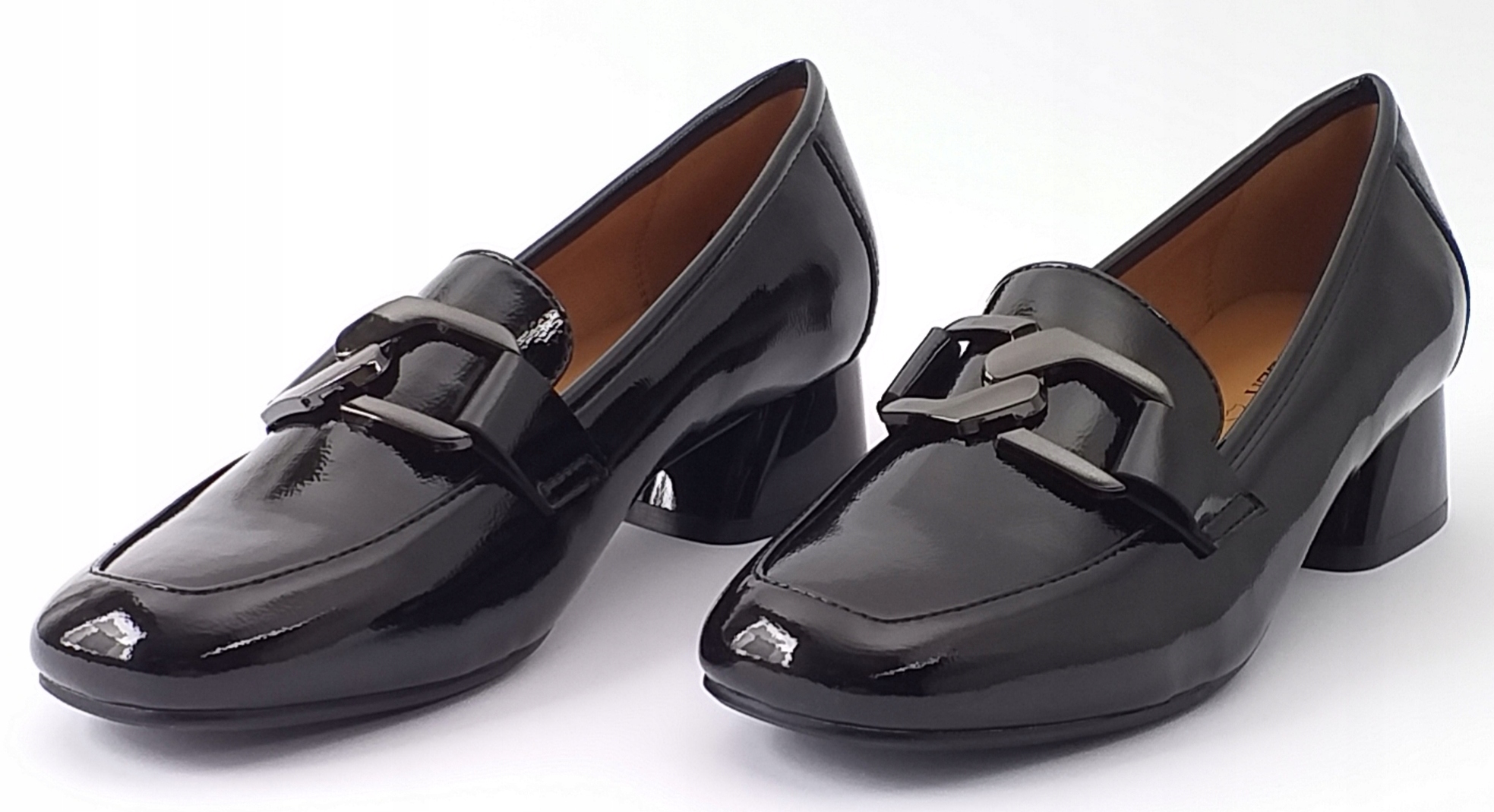 MOKASYNY VINCEZA PÓŁBUTY NA KLOCKU 10869 LAKIER 40 Rozmiar 40