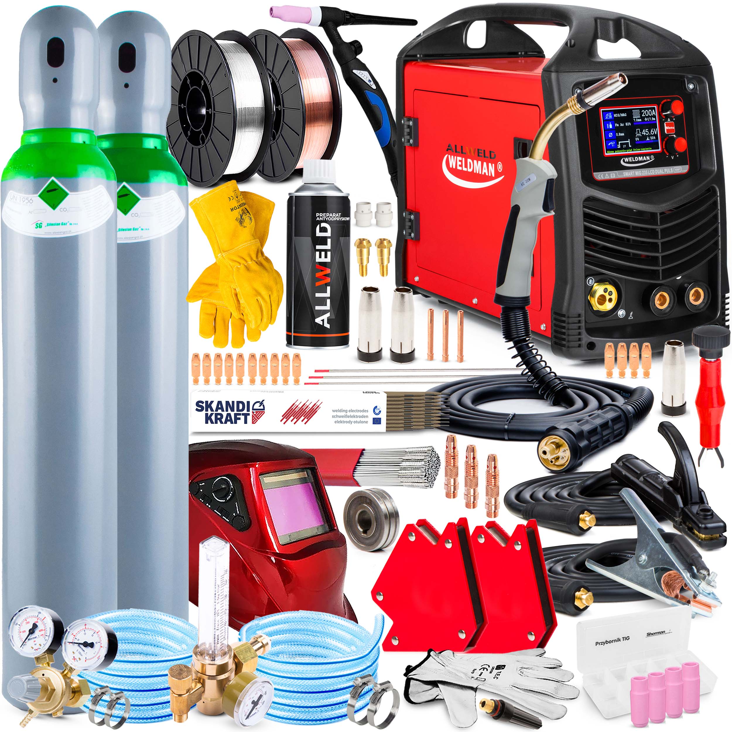 Invertorová Svářečka Weldman Mig 235 Puls Mma Tig DC 200A 230V Alu Synergie