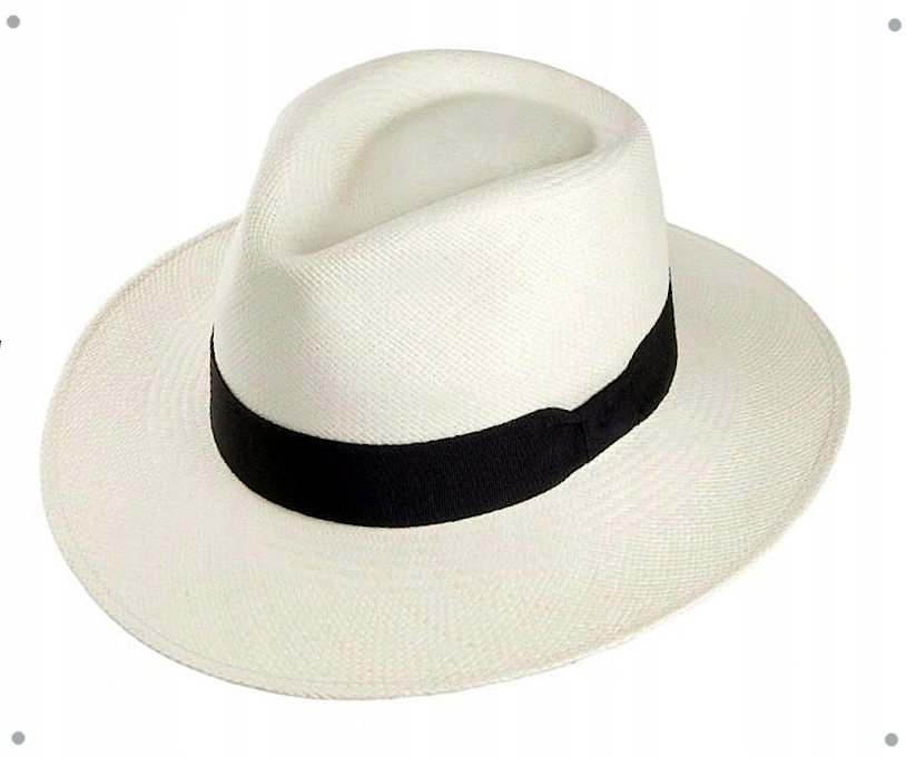 Klobouk panama fedora ručně pletený, barva Ecru Skoczów Witleather