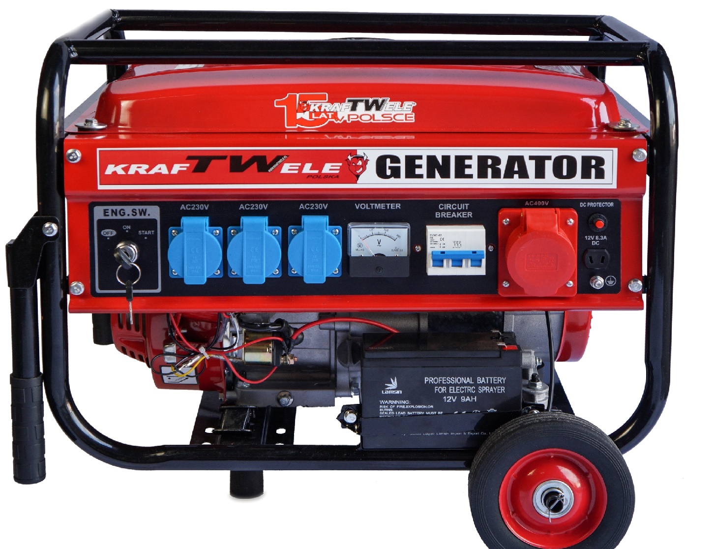 Agregat Generator Prądotwórczy 3,5KW Kółka Rączki KW3500 Plus