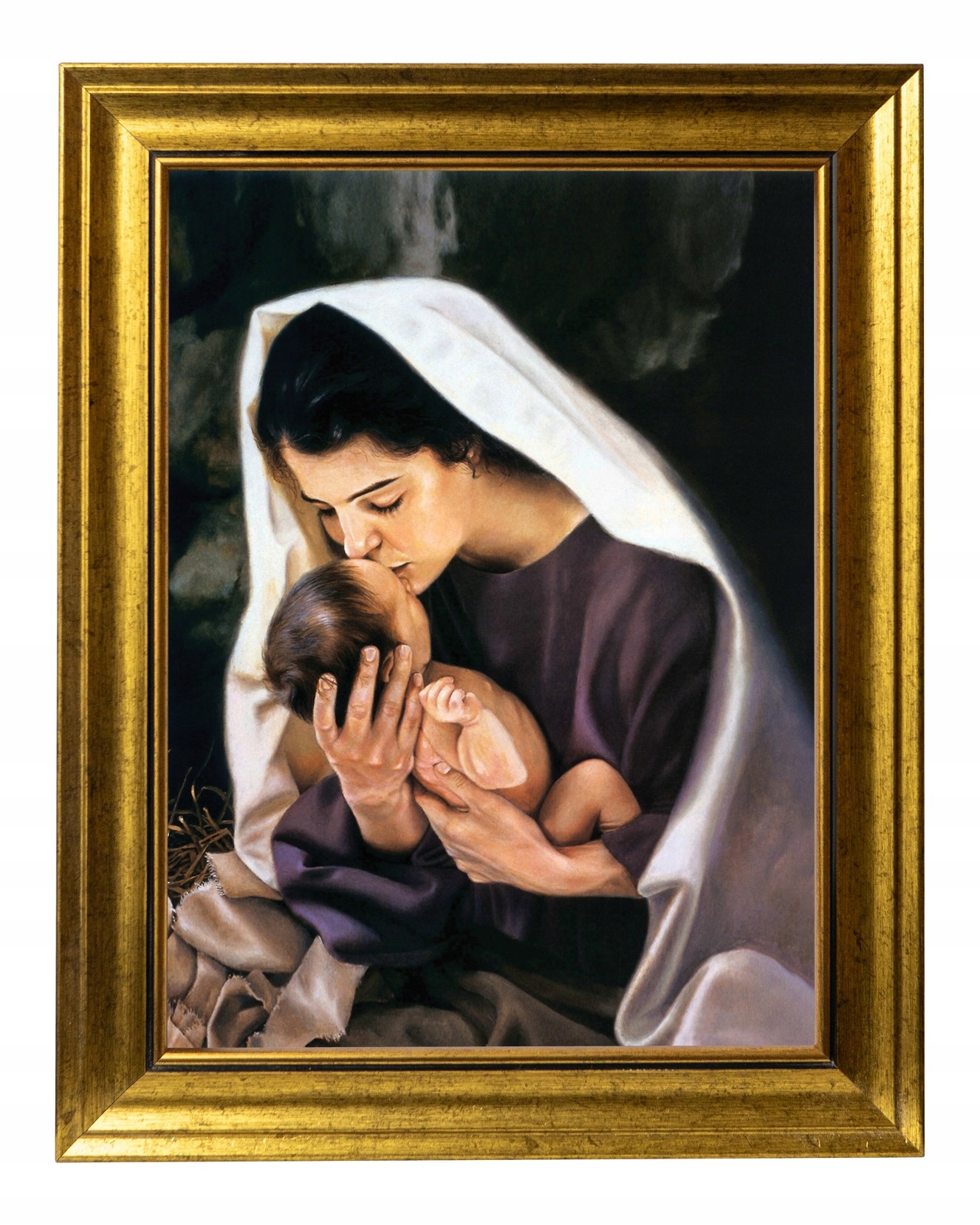 Panna Maria S Dítětem Obraz Na Plátně Ve Zdobeném Rámu 30X40