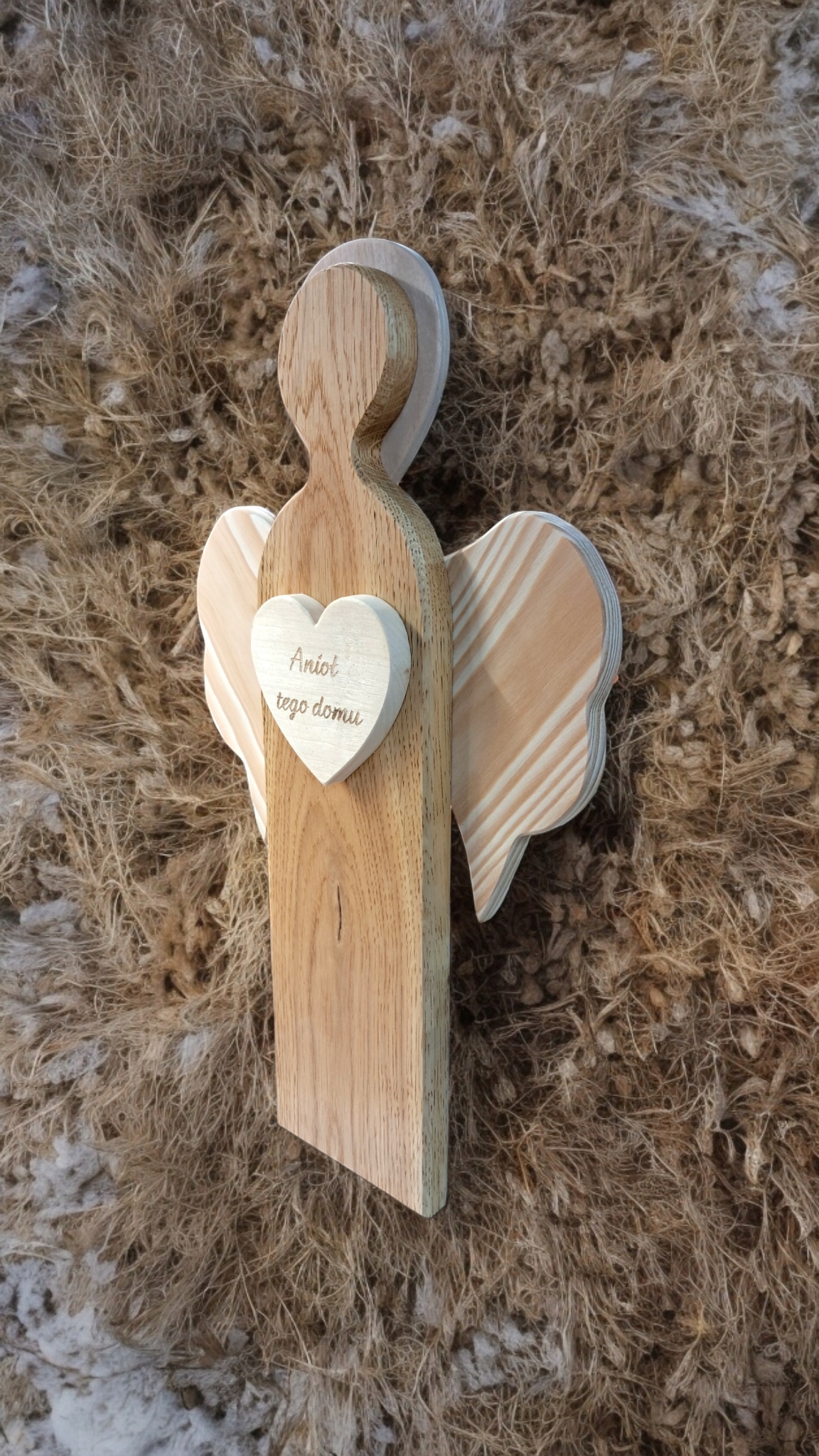 Anioł drewniany zero waste, Anioł Tego domu, rękodzieło. Producent inny