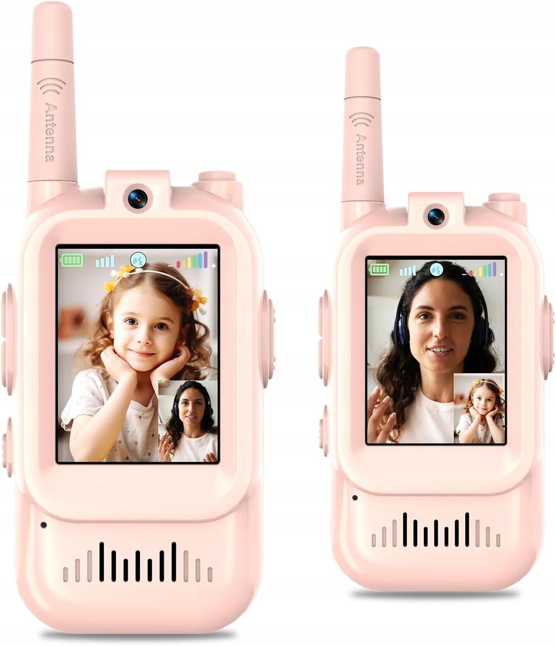 2X WALKIE TALKIE DLA DZIECI KRÓTKOFALÓWKI Z WIDEO, ZMIANĄ GŁOSU FUNKCJĄ SMS