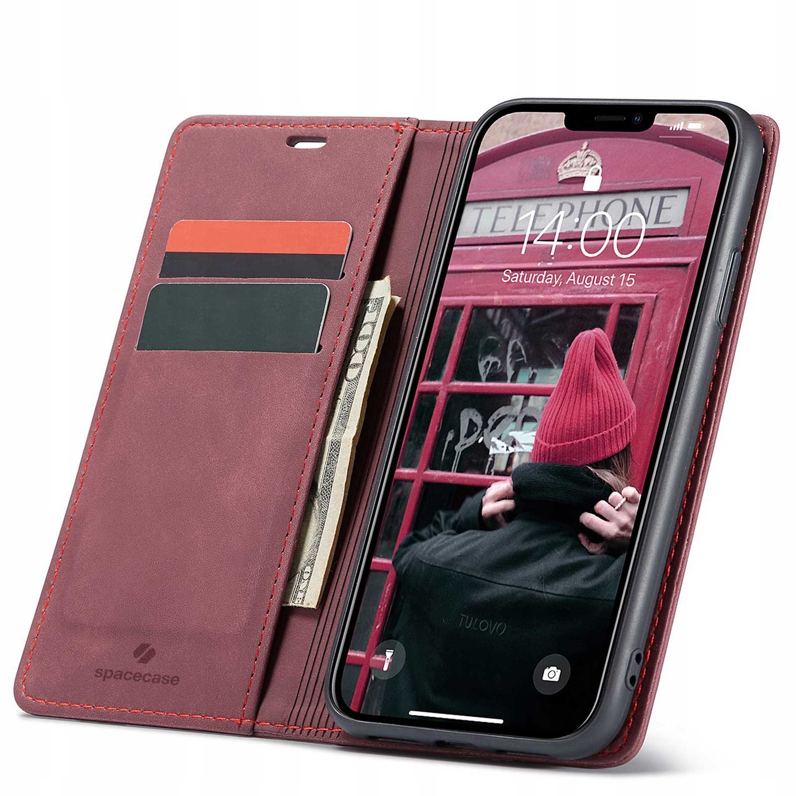 Spacecase Pouzdro/Peněženka pro iPhone 11 červené