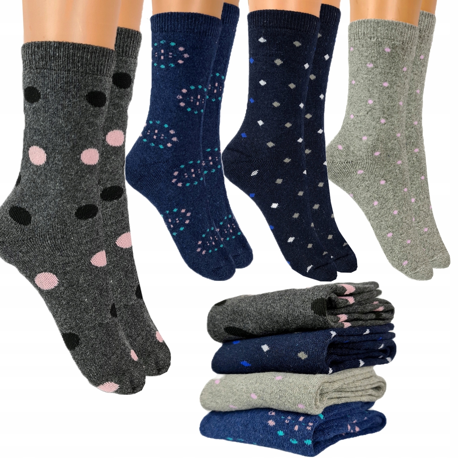 

4x Ciepłe Skarpety Damskie Angora Termo 35-38