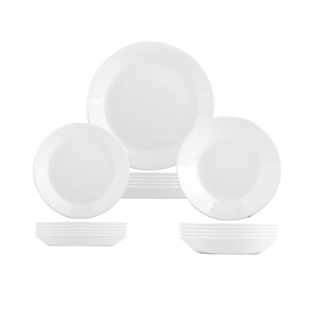 KOMPLET TALERZY SERWIS OBIADOWY 18EL 6 OSÓB BIAŁY