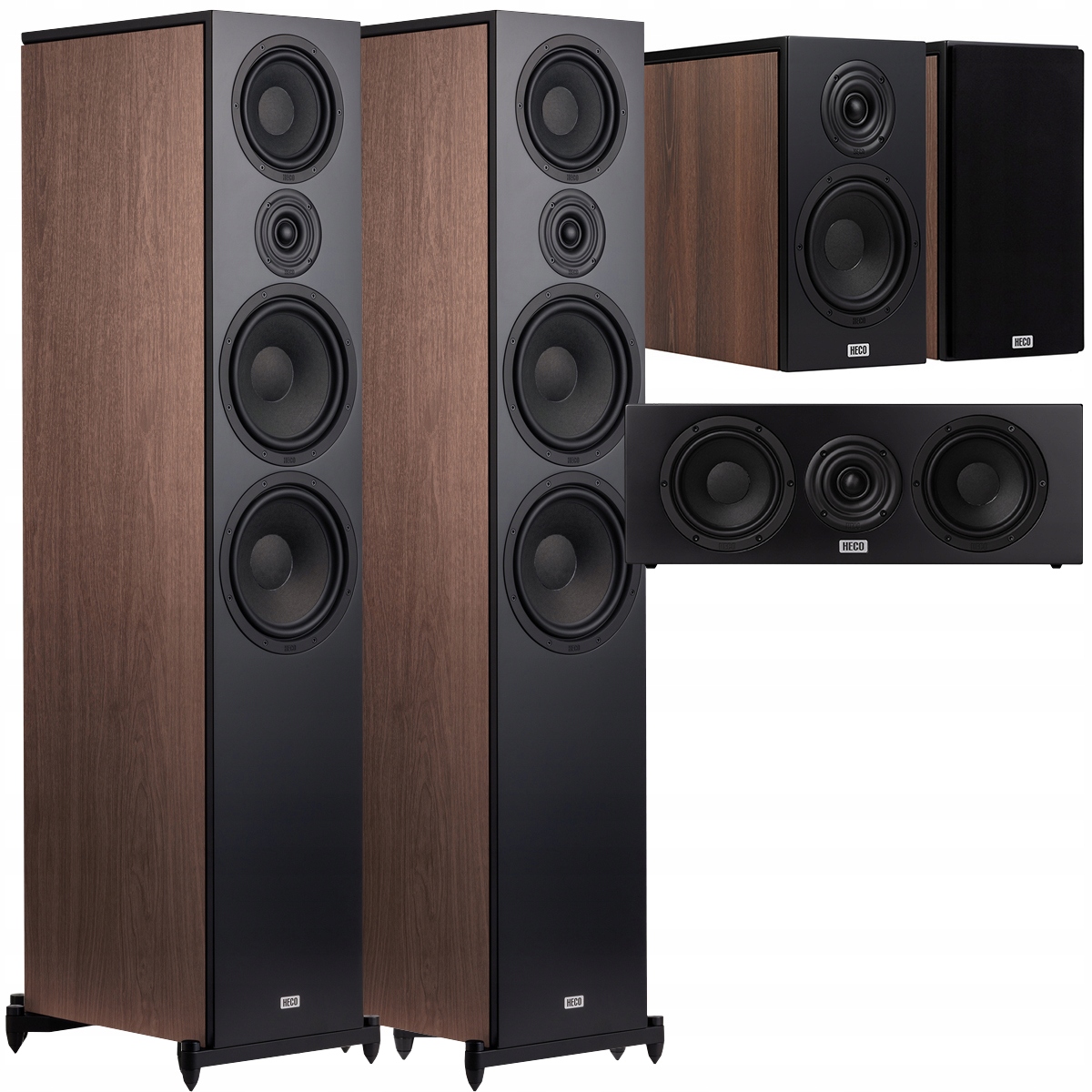 Heco Aurora Xt 1000 300 Center Zestaw Kolumn Kina Domowego 5.0 Walnut