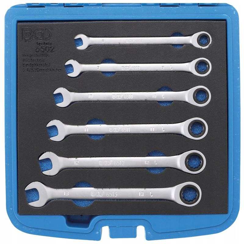 Sada očkoplochých kľúčov s račňou 8-13 mm 6 ks Bgs 6502