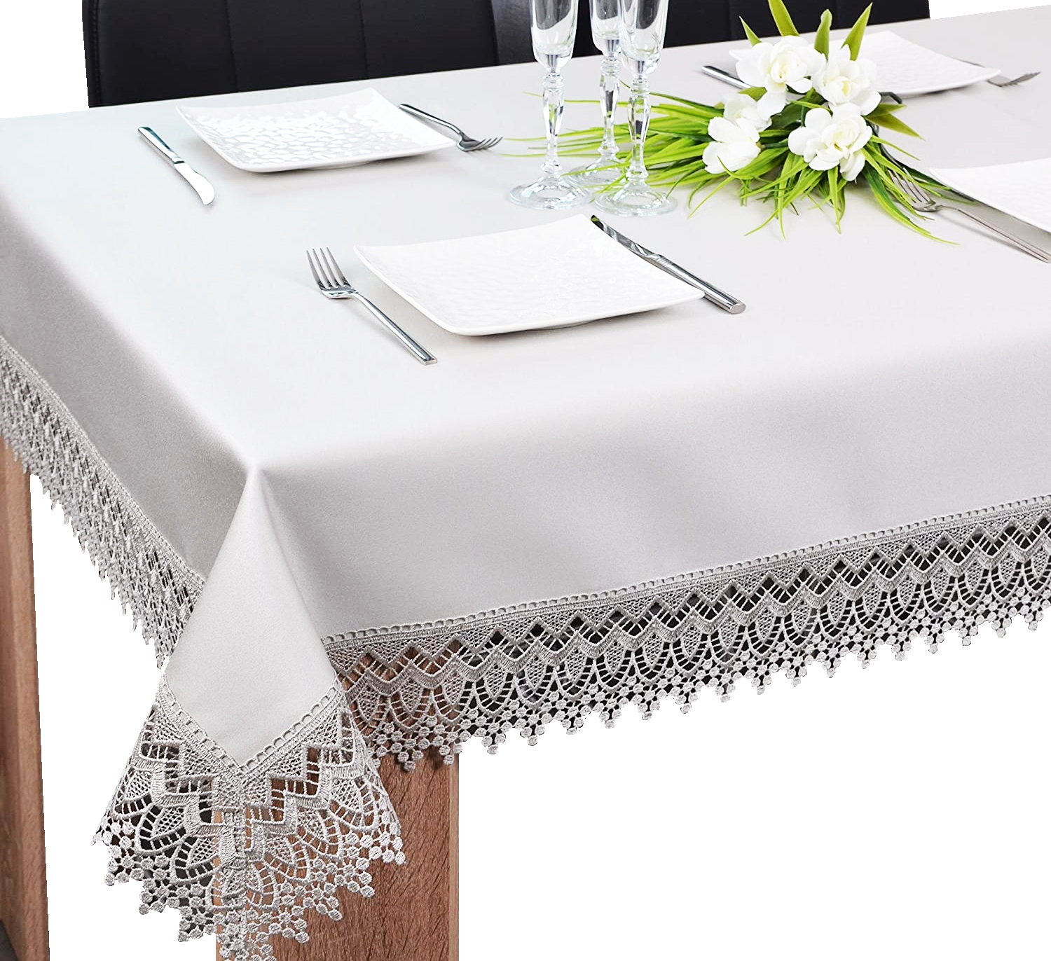 

Obrus Plamoodporny Z Gipiurą Biały 140x240 Diamond