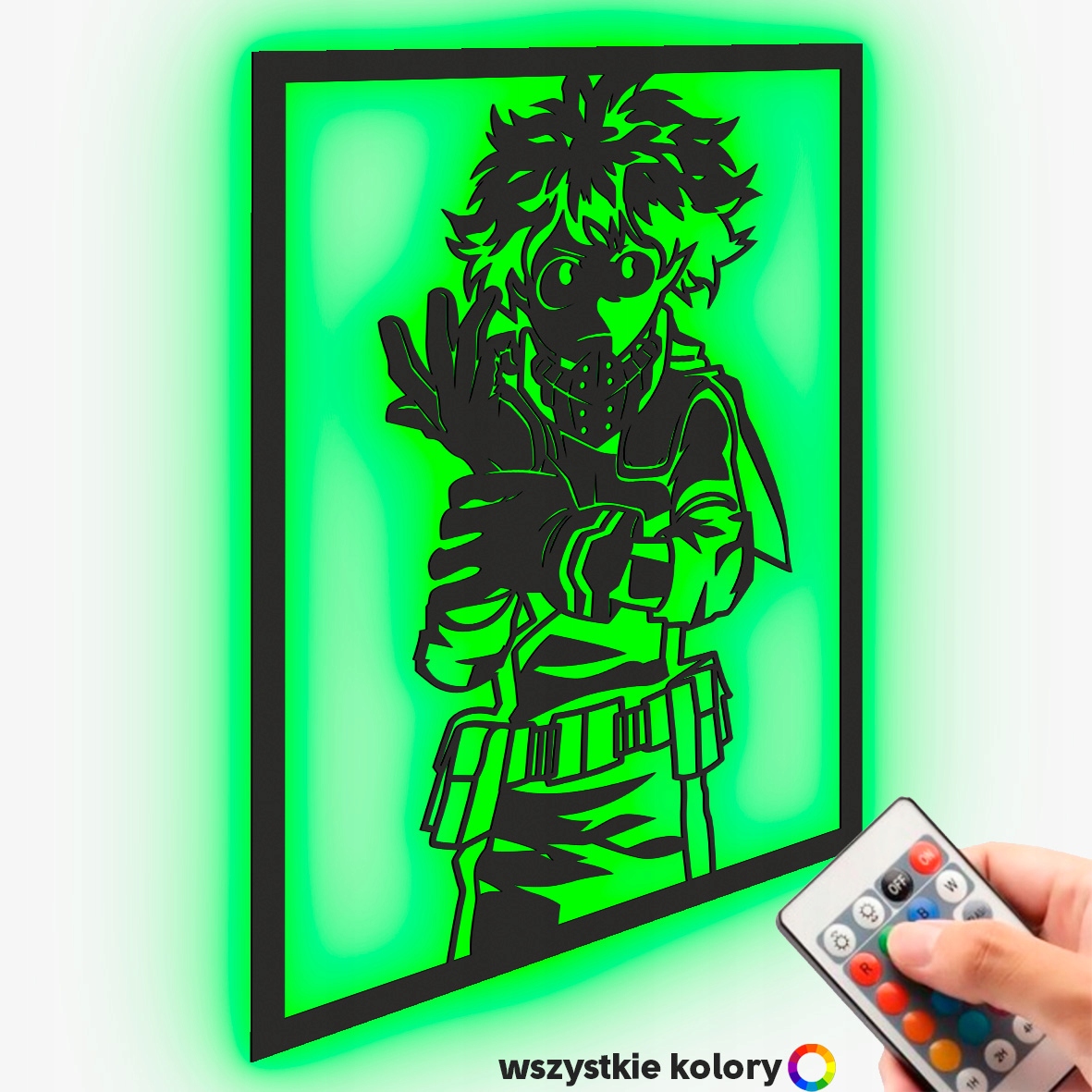 Izuku Midoriya Dřevěný obraz Anime My Hero Academia Noční Lampa Led