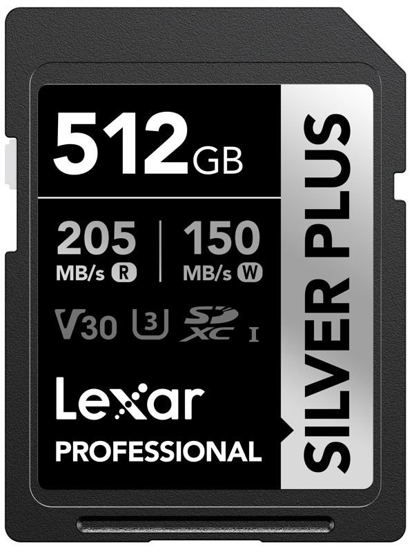 Lexar Sdxc Professional Silver Plus 512GB R205MB/s W150MB/s U3 V30 Uhs-i