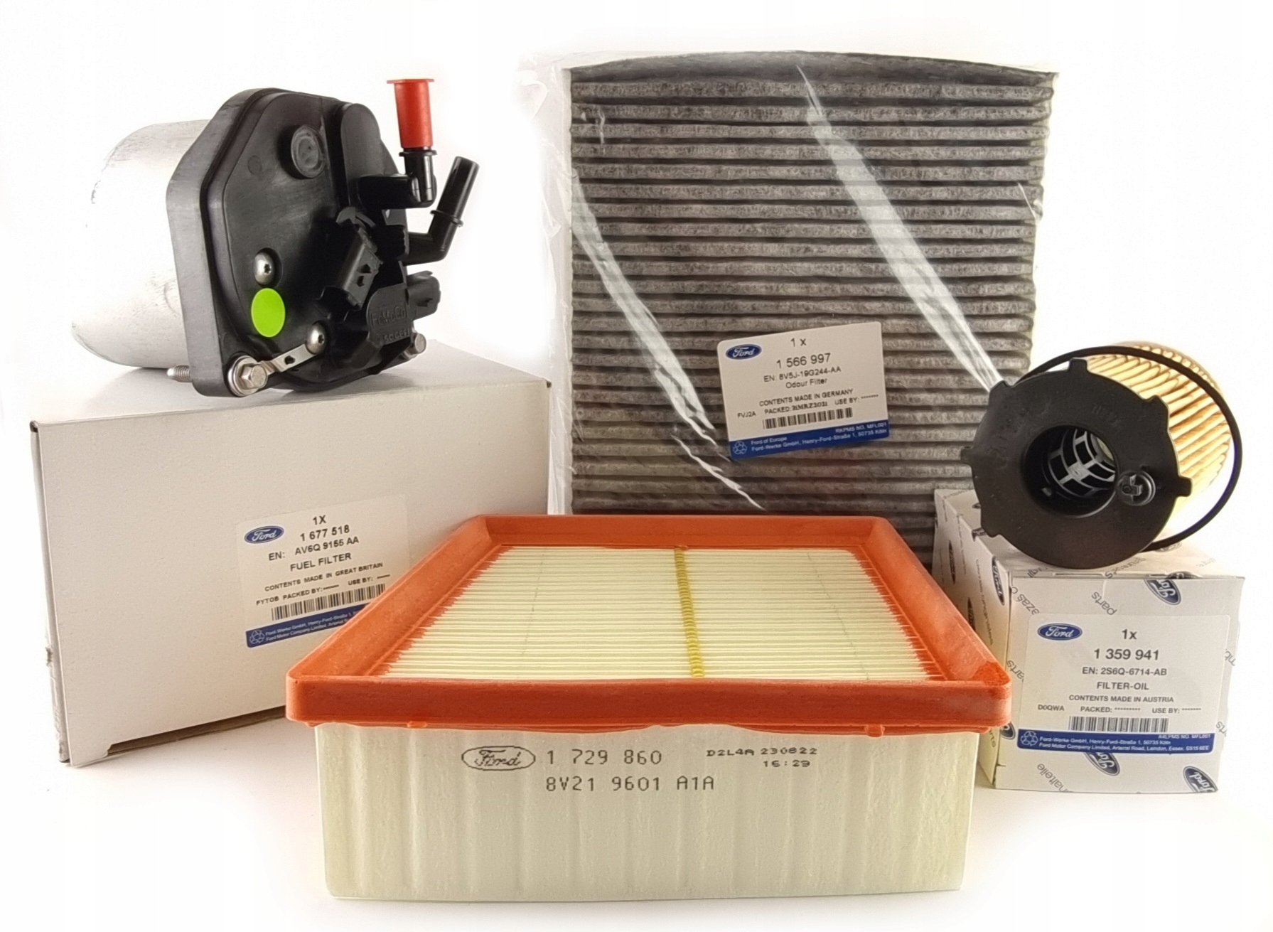 Fiesta 2008-2012 1.6 L Sohc Diesel Sada 4 Filtrů Ford Oe