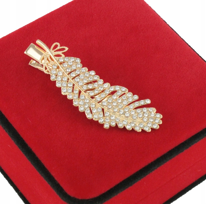 

Klamra Spiinka Do Włosów Złota Liść Cyrkonie