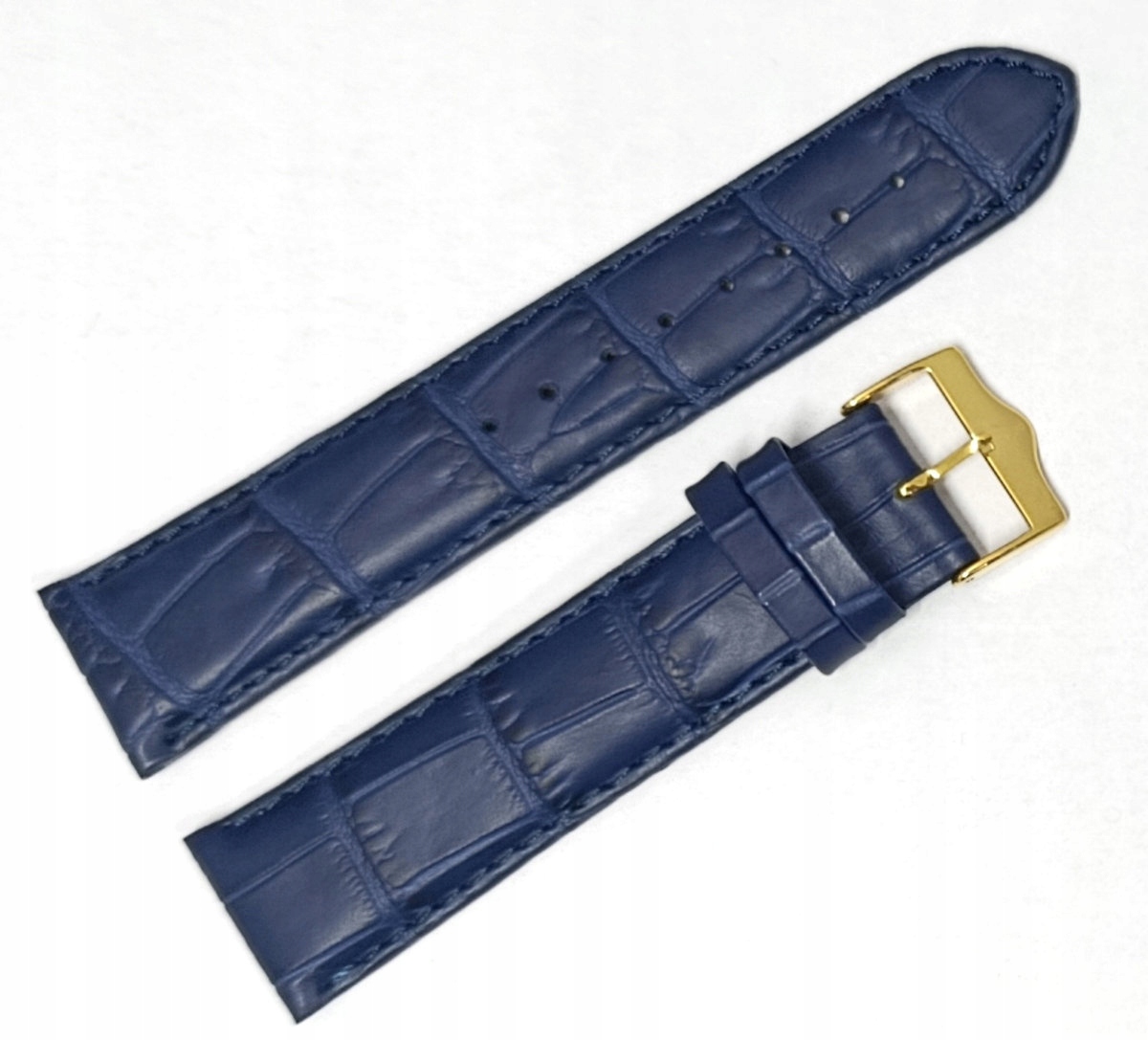 Originální Kožený Modrý Řemínek Na Hodinky Atlantic De Luxe 22 mm Krokodýl