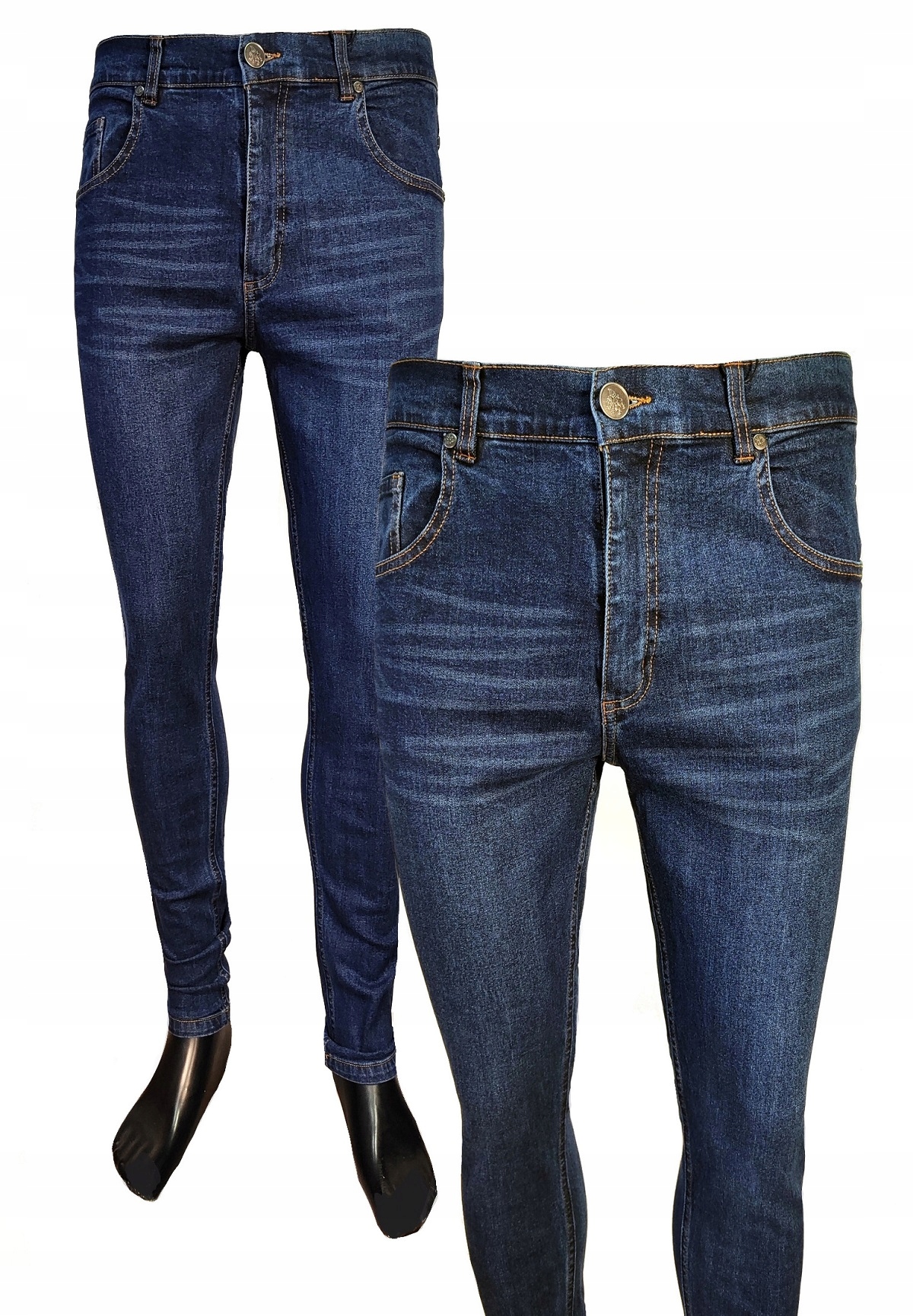 Pánské kalhoty tmavě námořnická modrá, rovné nohavice, elastan 33 Anagre