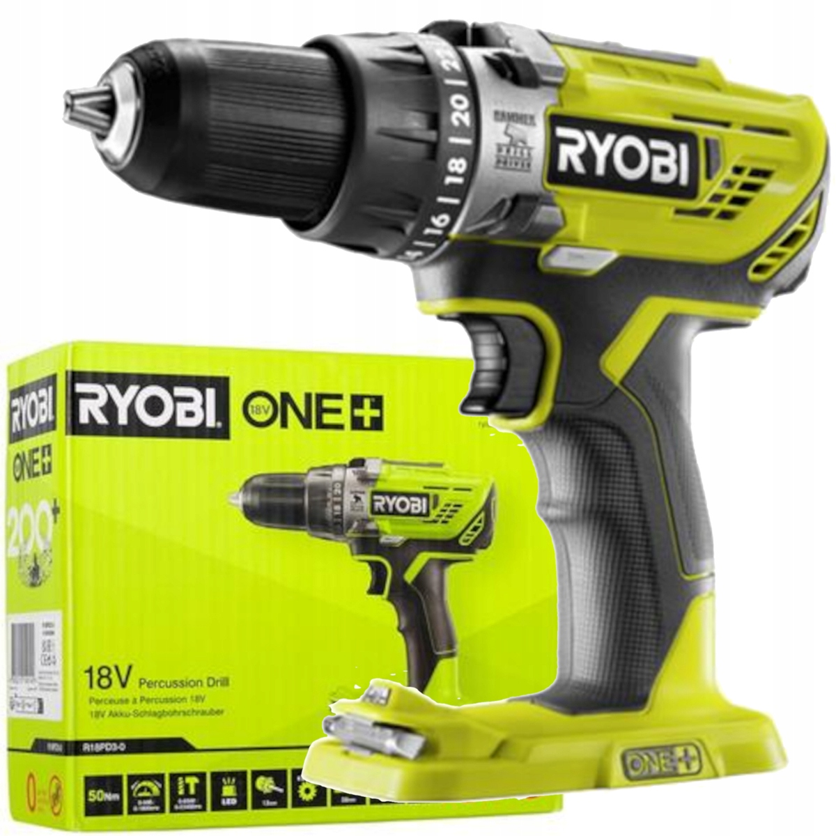 Akumulátorový Aku Vrtačka 18V 50 Nm Ryobi R18PD3 5133002888