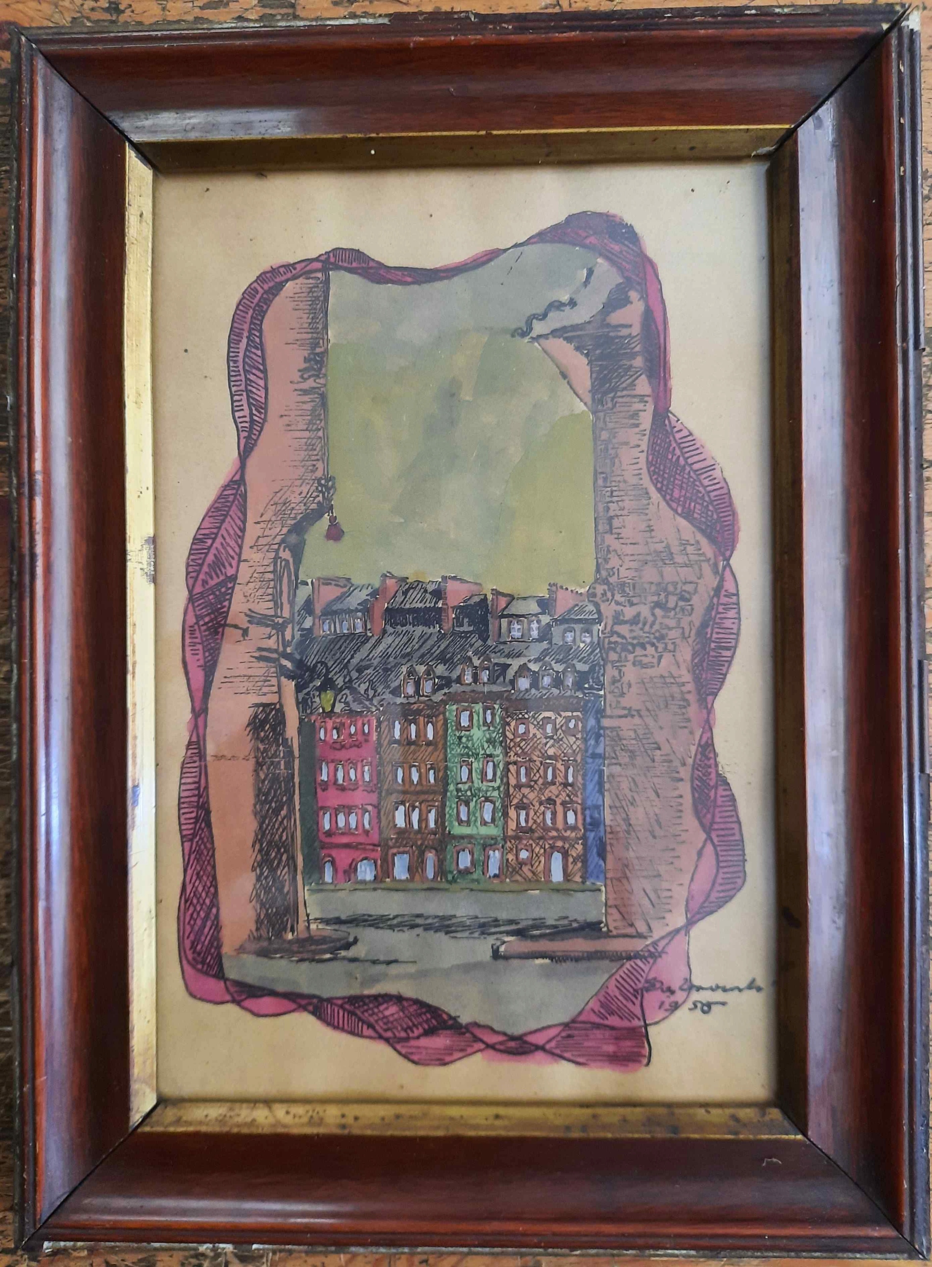 WARSZAWA Stara Akwarela Sygnowana