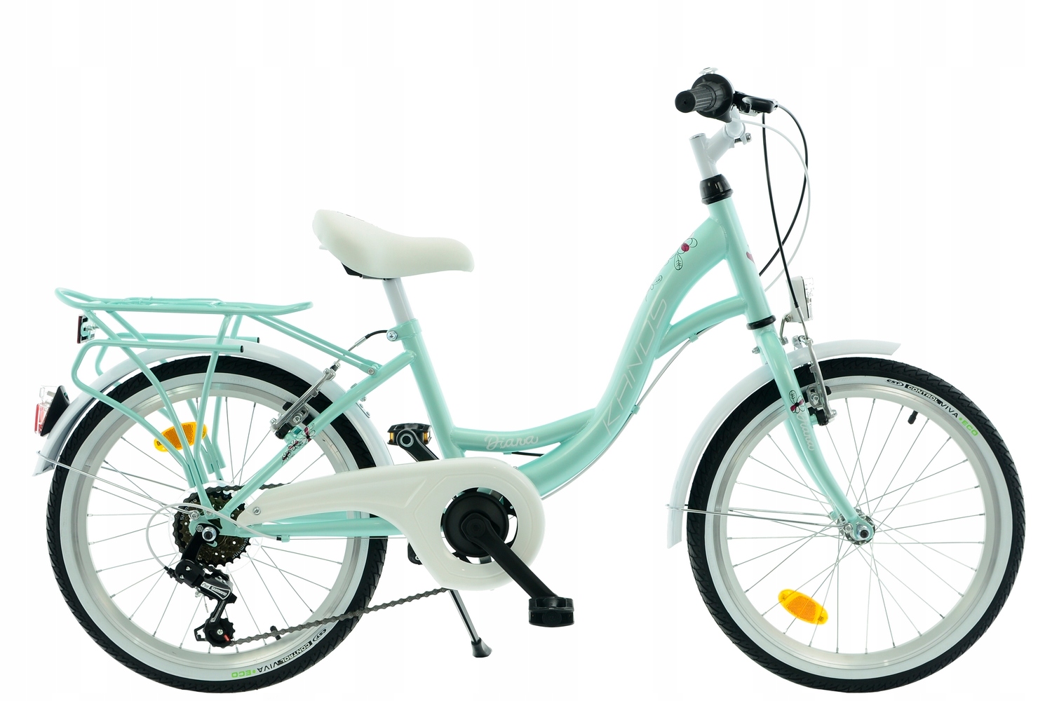 Rower 20 Kands Diana miętowy połysk R12 wzrost 115-145 cm 6-biegowy