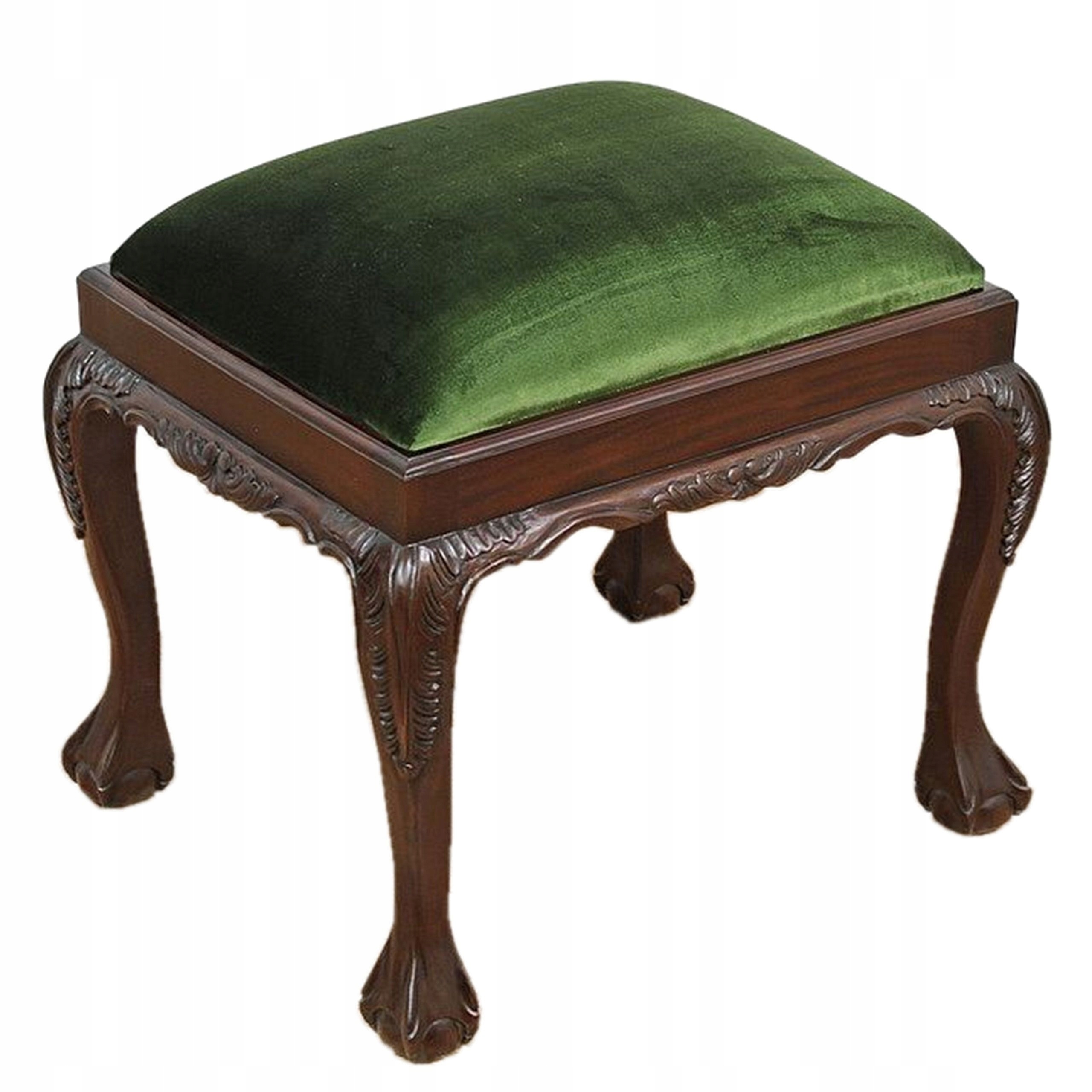 

Nowy, Klasyczny, Stylowy Taboret Pufa z Mahoniu