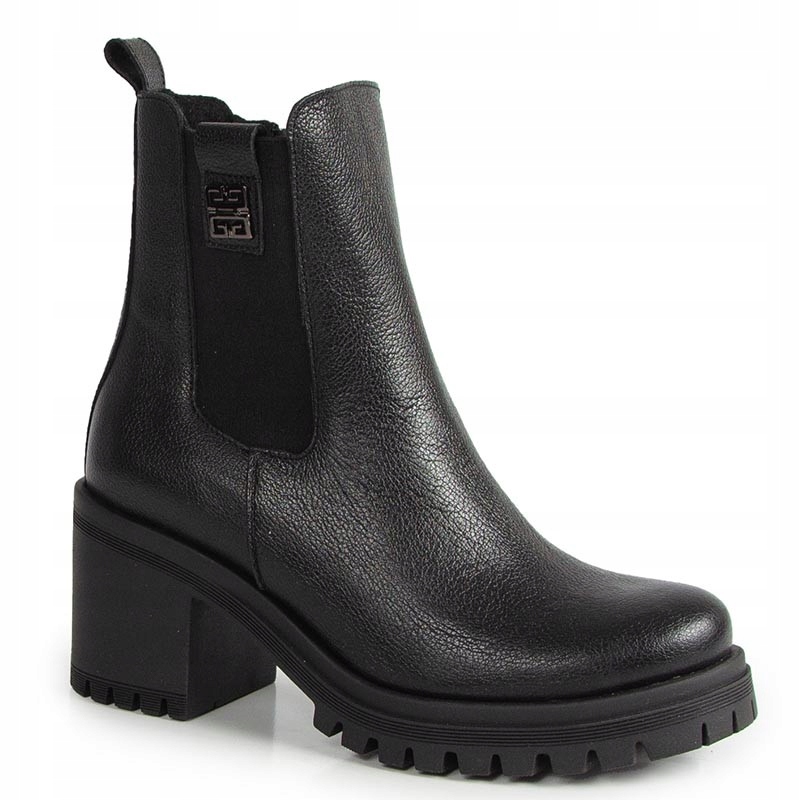 Lemar 60494 Černé Lícované Kotníkové Boty Na Podpatku 36