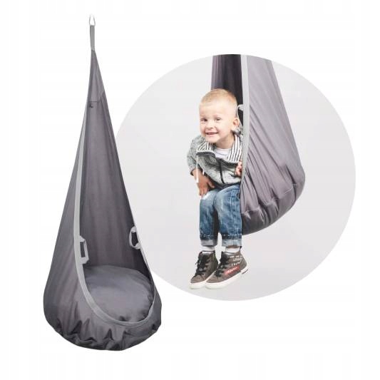 Mamoi Huśtawka Kokon Bujak Fotel Worek Wiszący 60X160 CM 60 Kg Szary