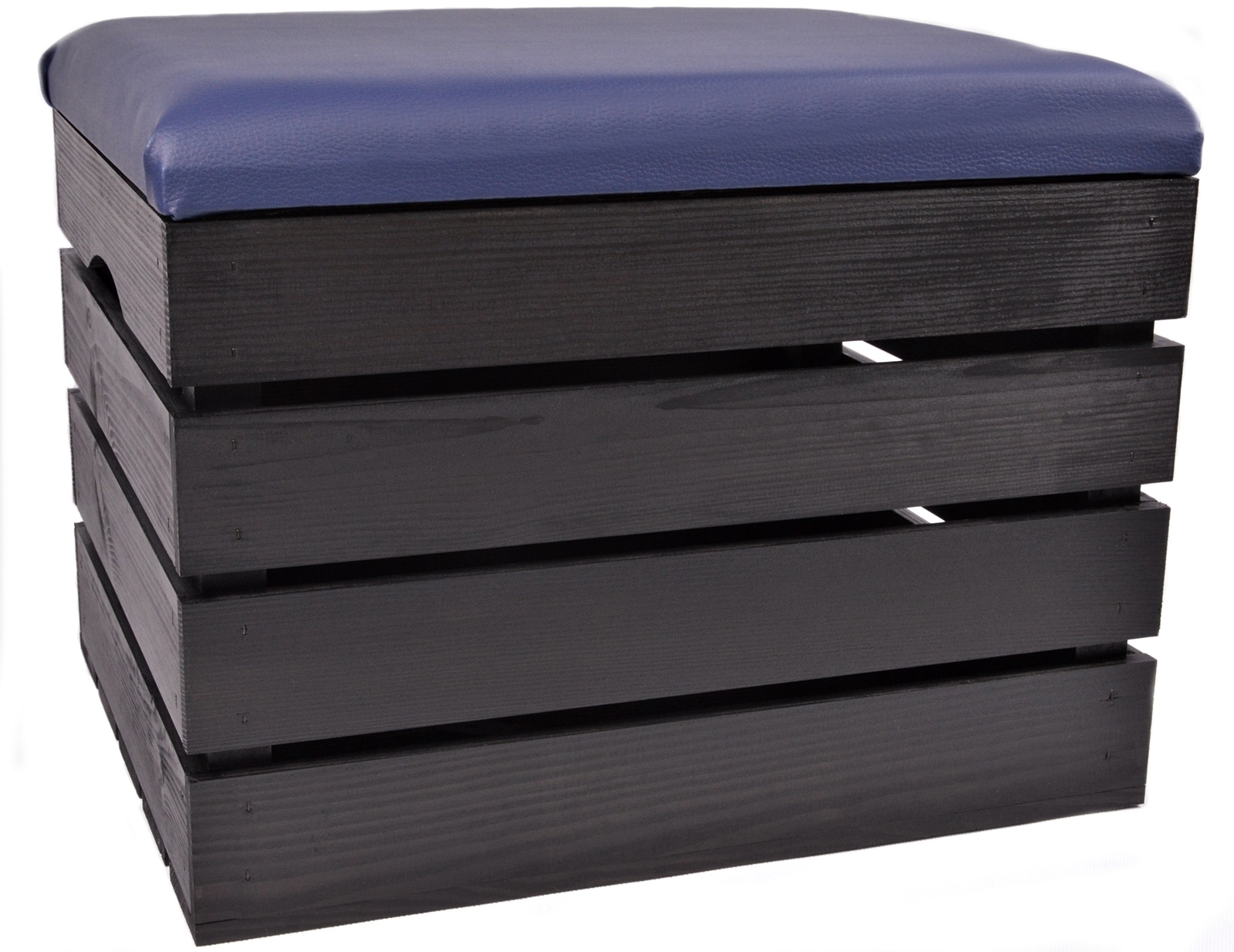 Sedák Box Taburet Dřevěný Černý Do Obývacího Pokoje