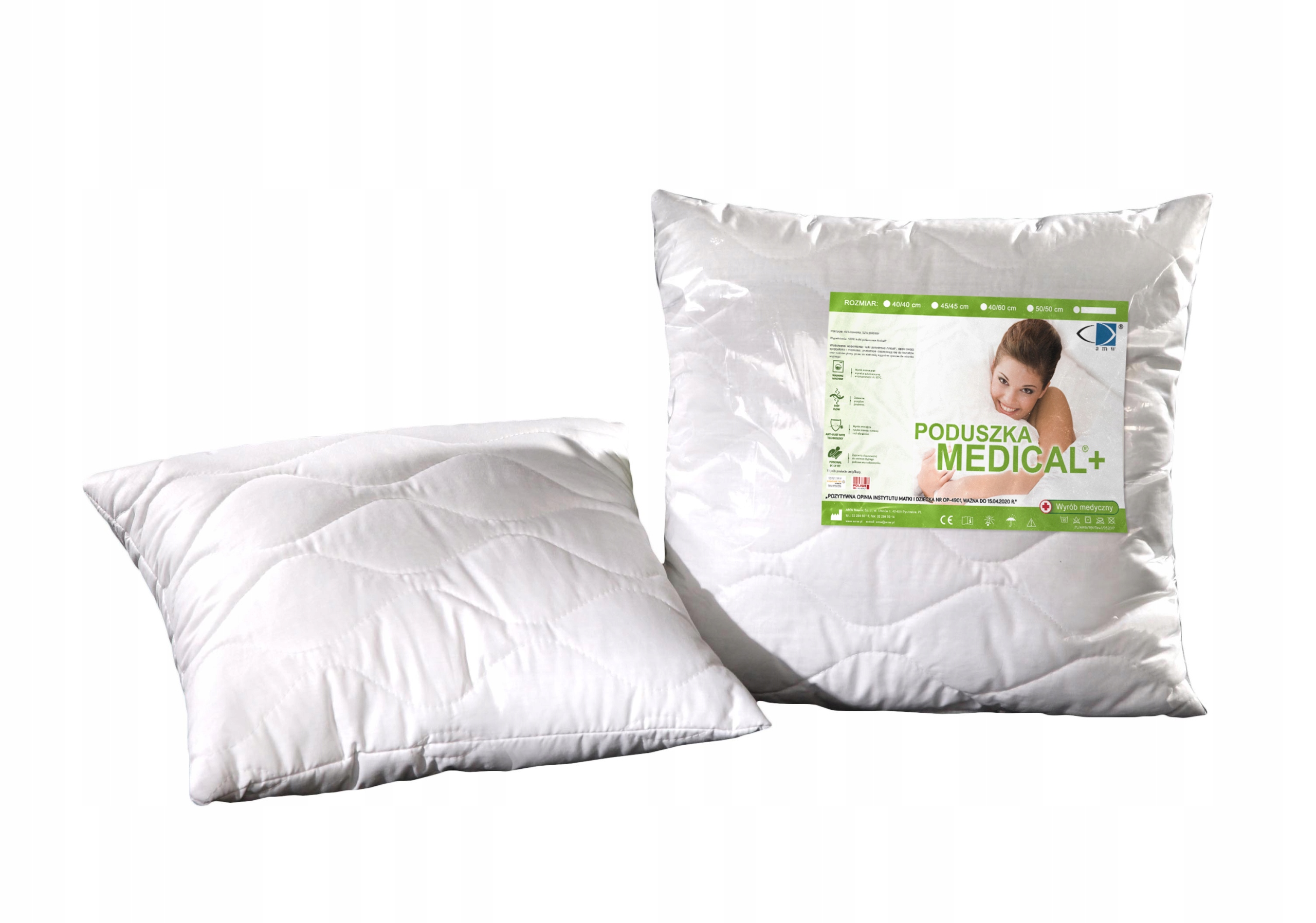 

Poduszka 40x40 Medical Jasiek wyrób Medyczny 95°