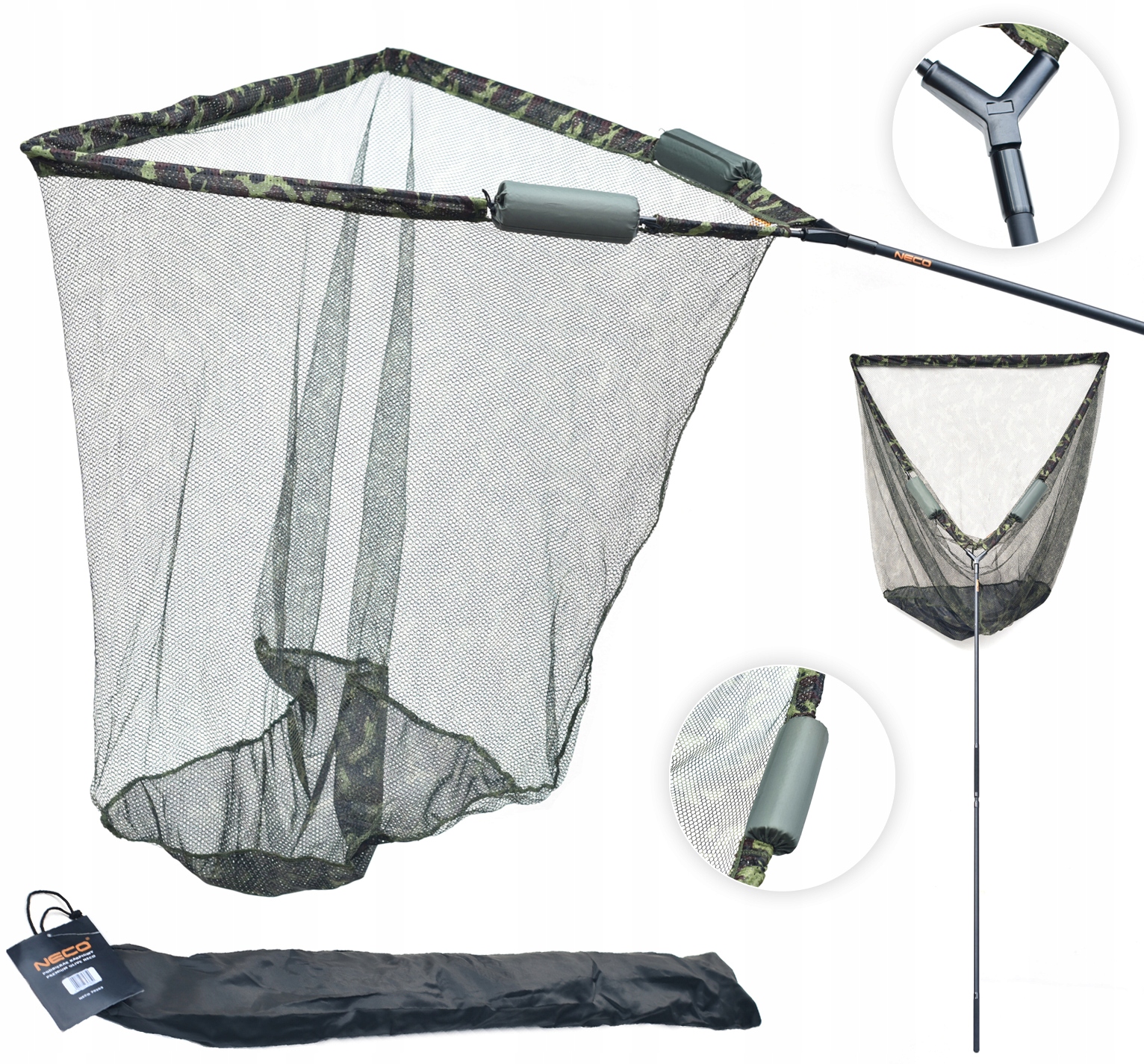 Podběrák s plováky 100 x 100 cm Velký Hluboký 2-dílný Camo