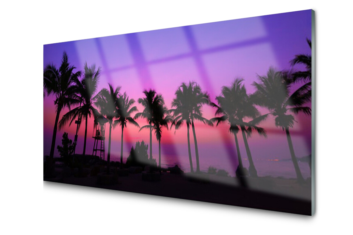 

Panel szklany dekor Palmy Drzewa 120x60 + Klej