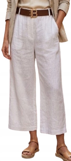 Bílé lněné kalhoty Wide Leg – Klasika elegance s páskem – Livan's Italia