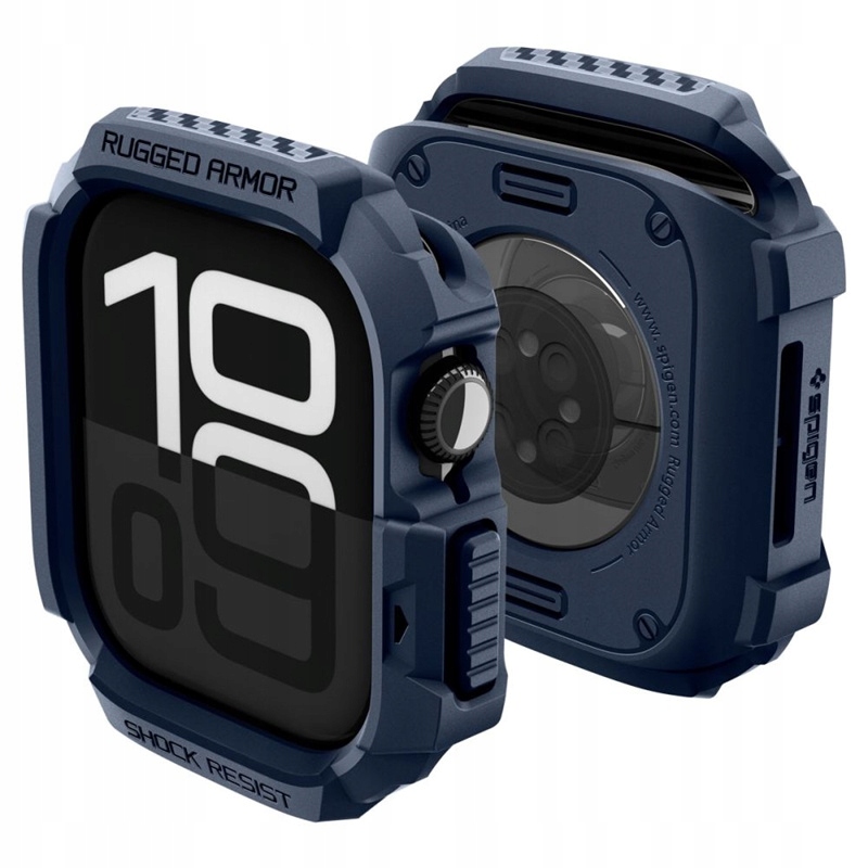 Etui Spigen do Apple Watch 10, 11 42mm Rugged Armor Oryginalne Niebieskie