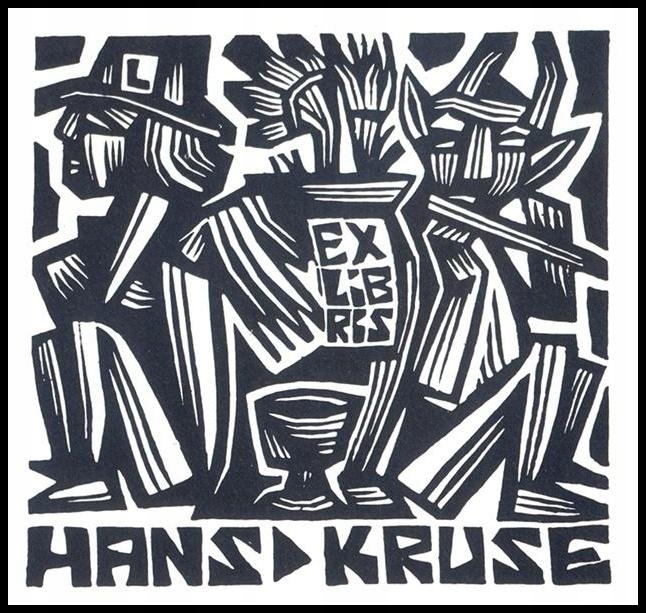 Lewandowski Rajmund 1983 Exlibris X3 Folklore Folk Devil Demon s682