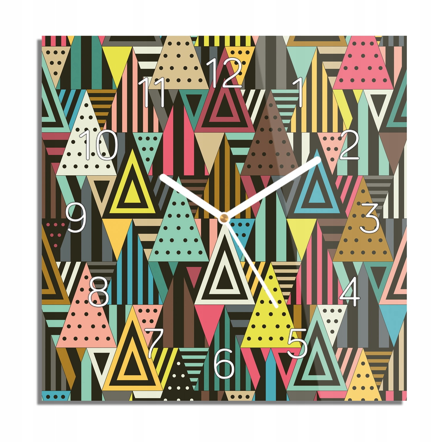 

Trójkąty geometria zegar szklany kwadrat 30x30