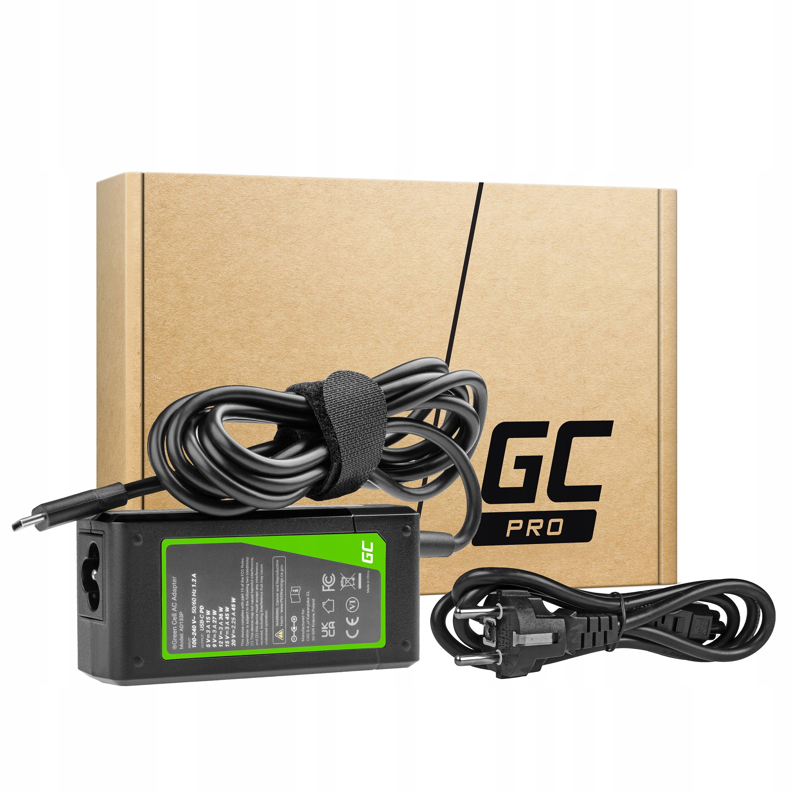 

Zasilacz Ładowarka Green Cell Usb-c 45W do Laptopa