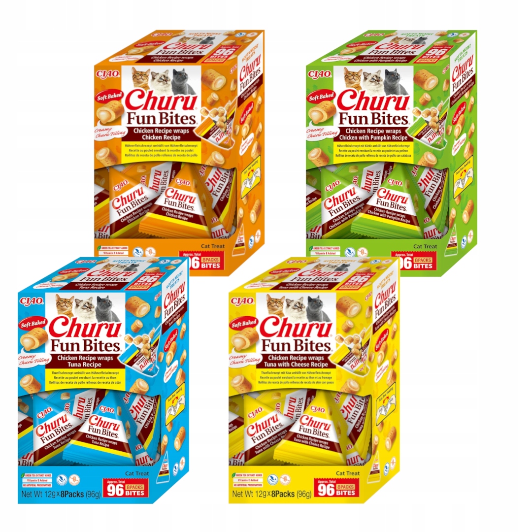 Inaba Cat Churu Fun Bites 4x96g Pro Kočky Pamlsek mix 4 příchutí