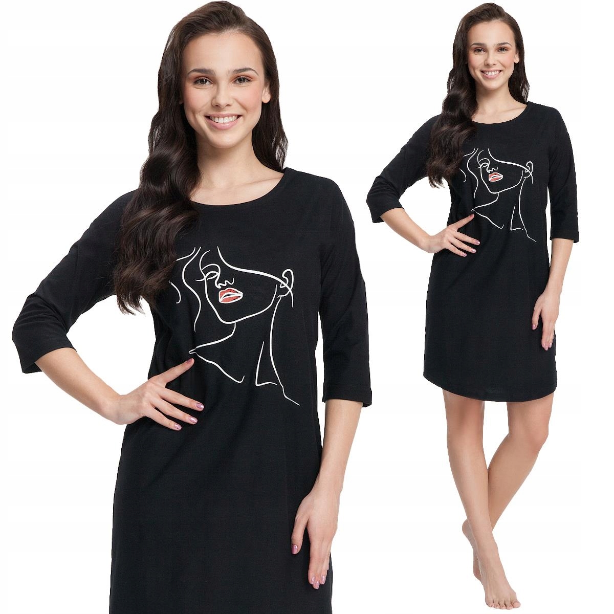 

Bawełniana koszula nocna Luna 71 czarna [3XL]