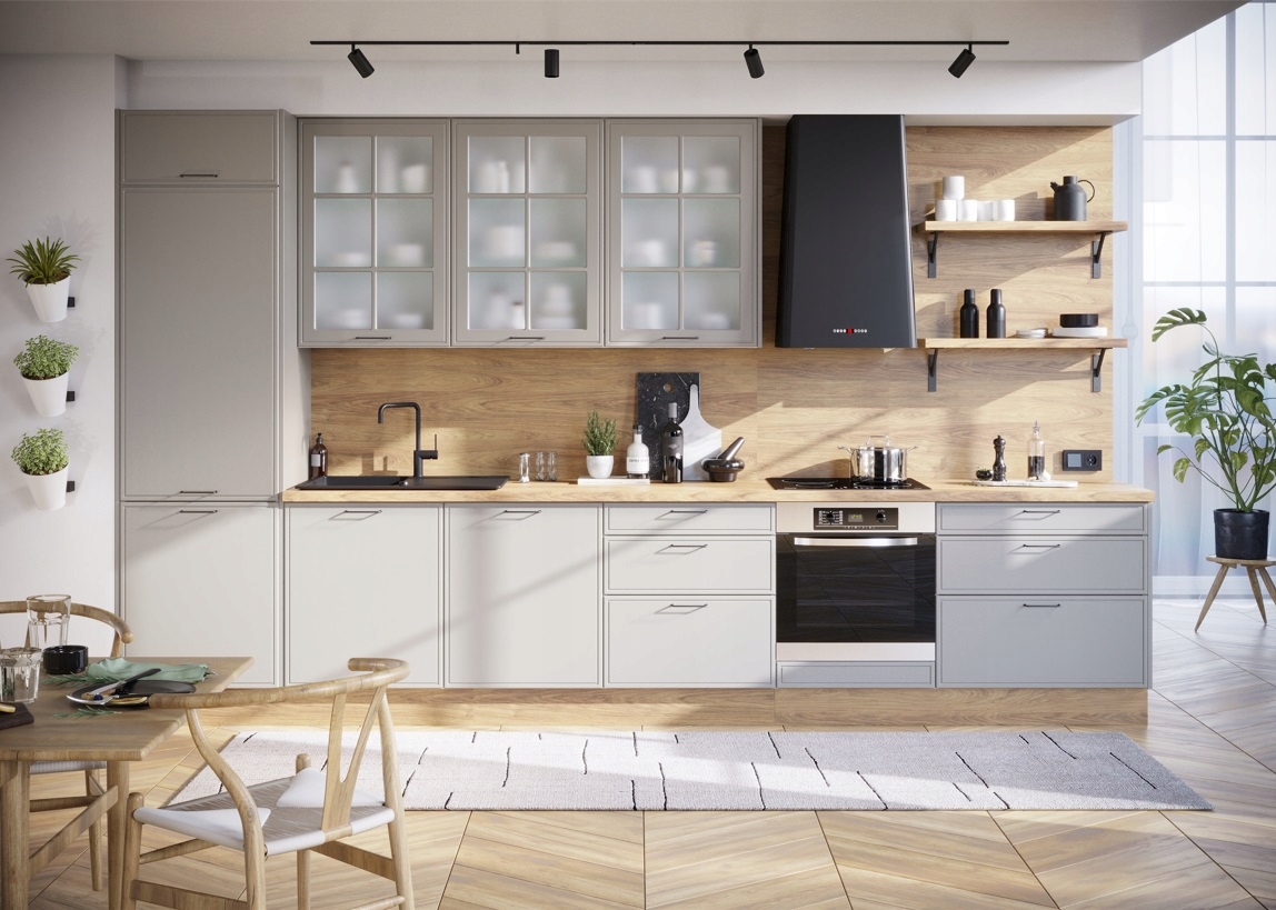 KUCHNIA KLASYCZNA RAMKA JASNY SZARY MAT