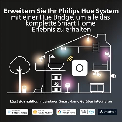 PHILIPS Hue Smart Slim 3 Lampy 90mm Białe Kolorowe Światło Bluetooth — miniatura 8