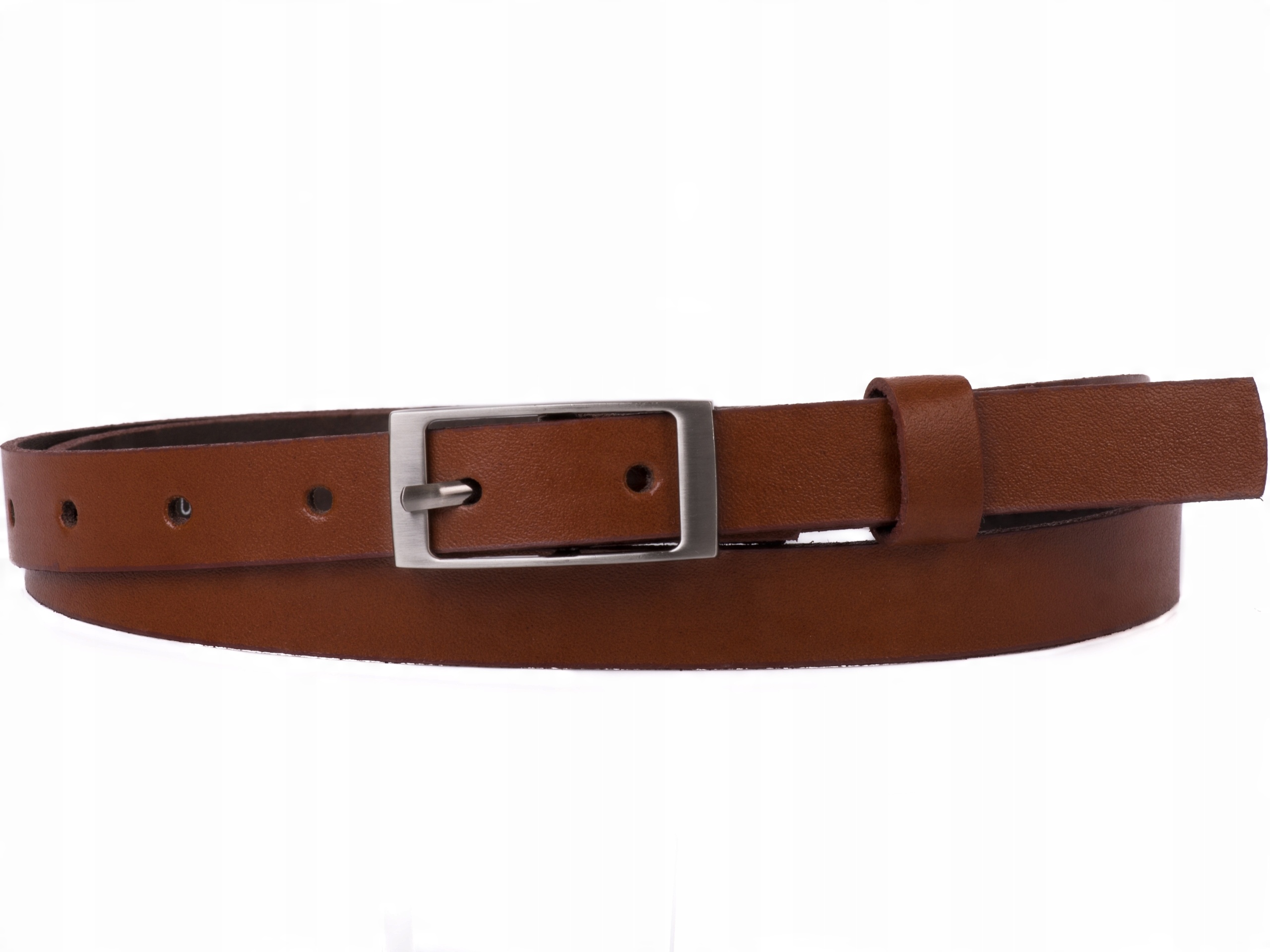 

Damski Skórzany pasek 2cm Brązowy |85obw