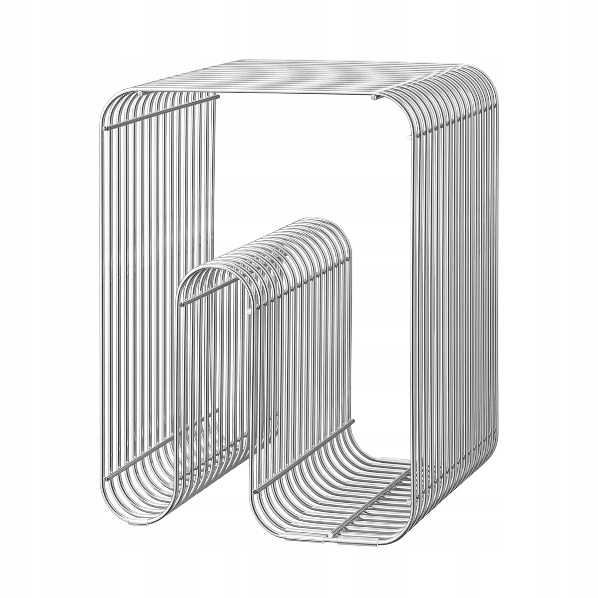 Aytm Curva Kovová stolička Stolek Stříbrná